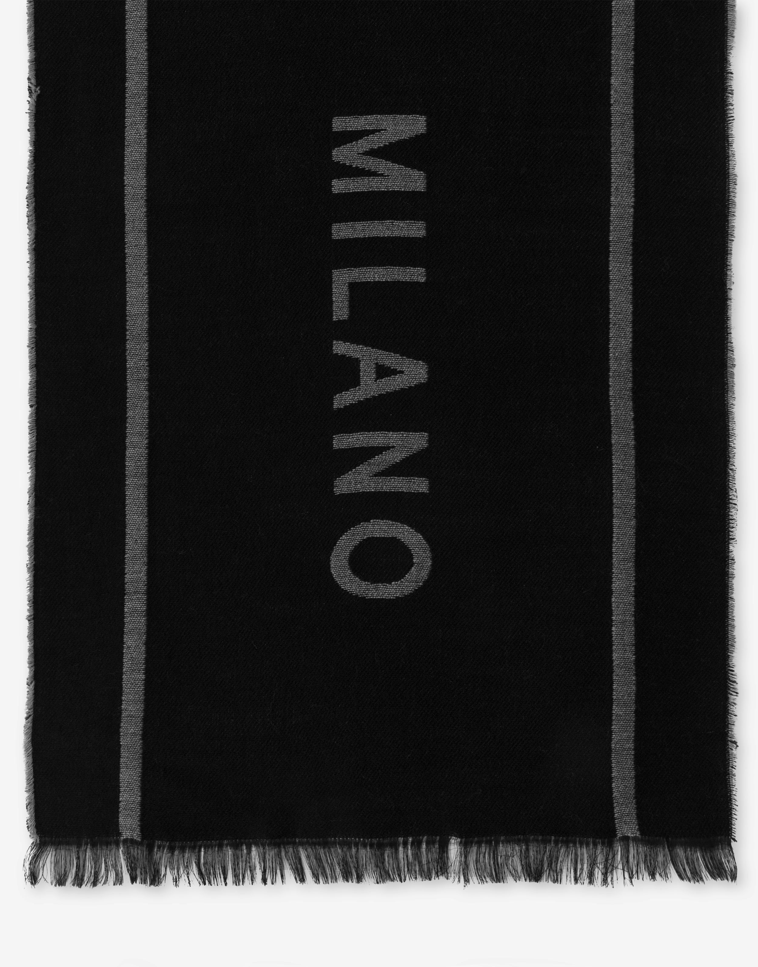 WOOL MIX JACQUARD LOGO SCARF - 3
