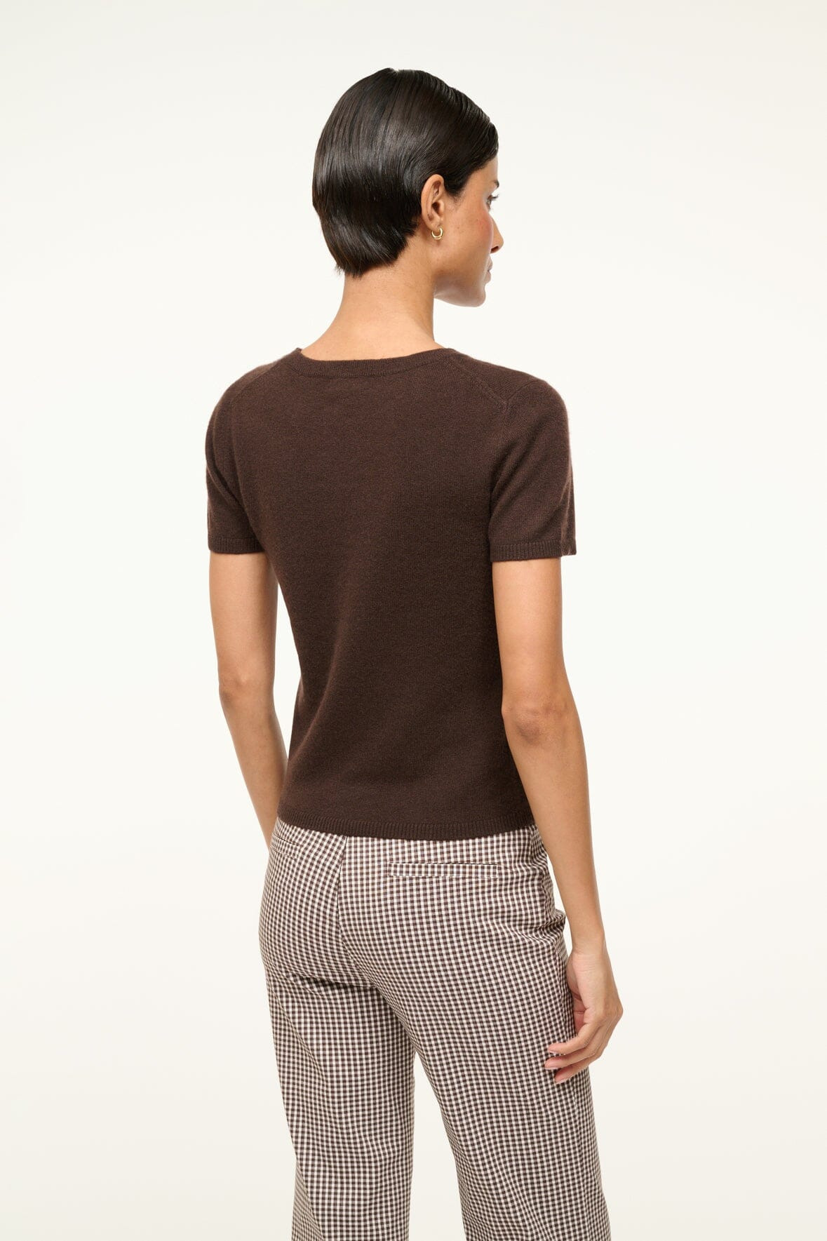 STAUD EASY CASHMERE TEE DARK CHOCOLATE - 5