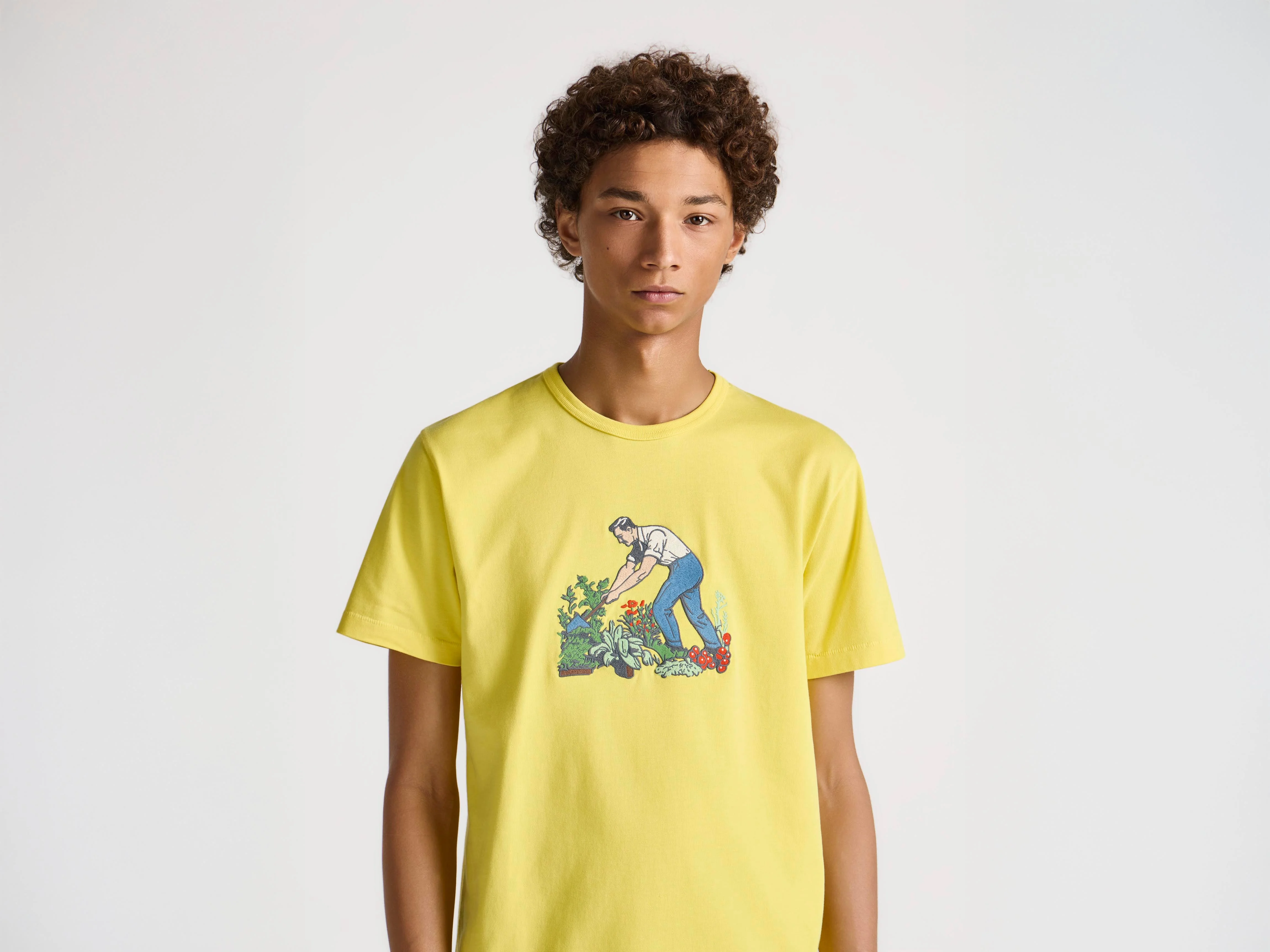 MENS GARDENER T-SHIRT IN LEMON - 1