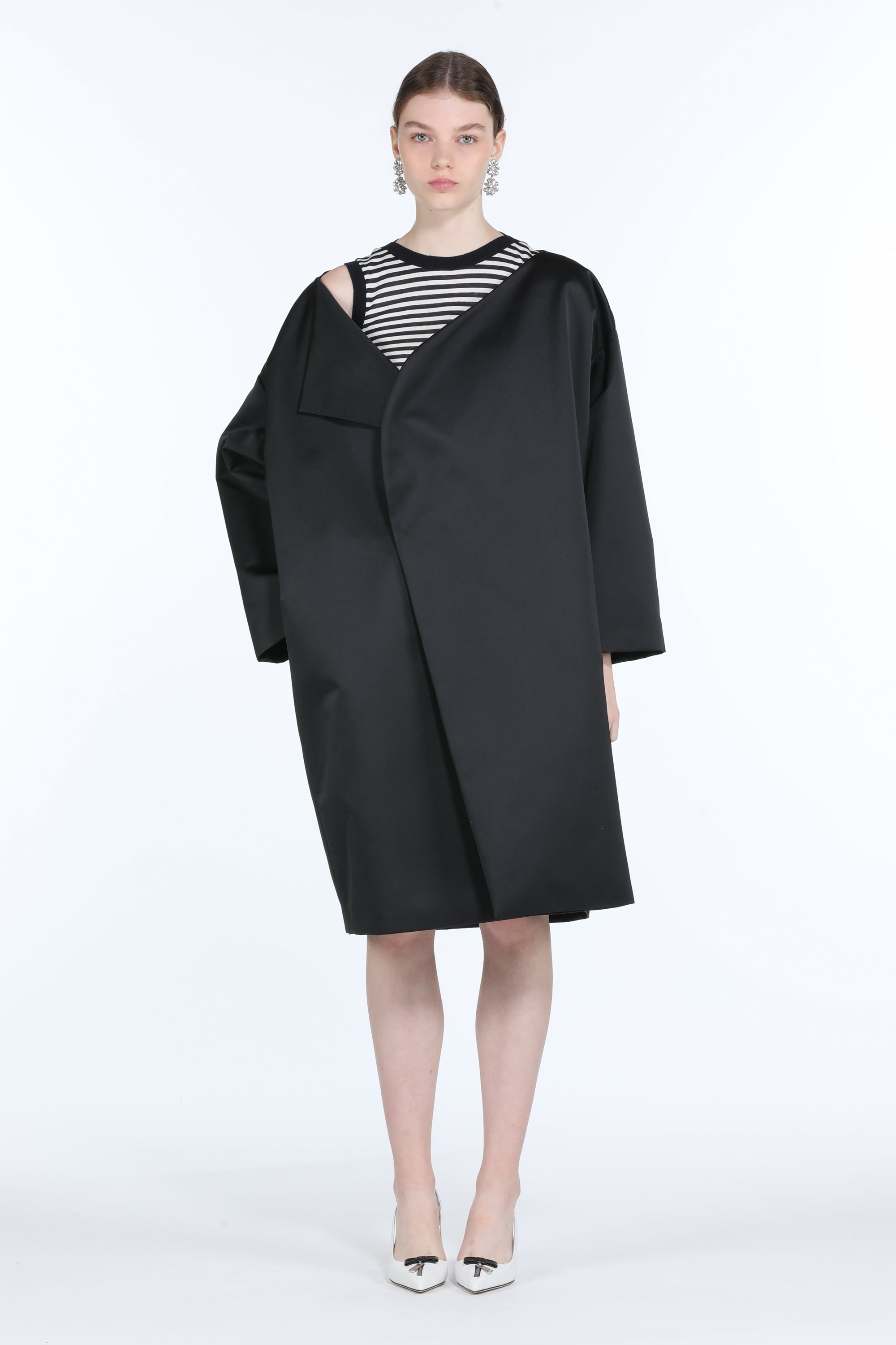 DOUBLE-BREASTED WOVEN COAT - 4