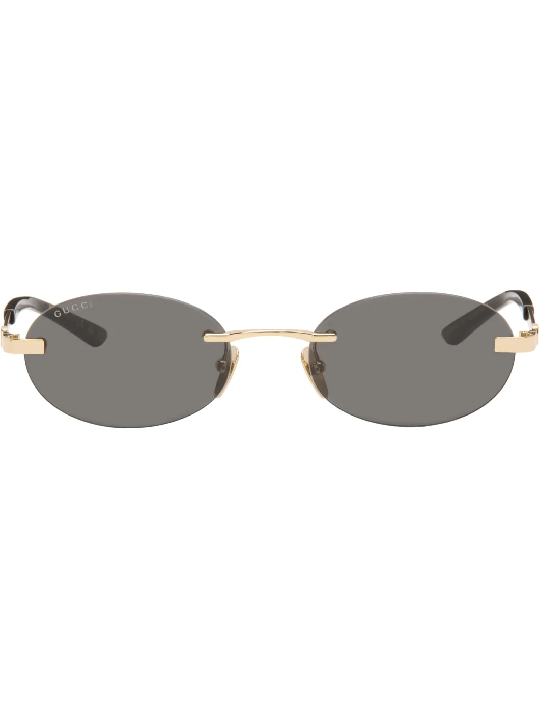 Gold Oval-Frame Sunglasses - 1