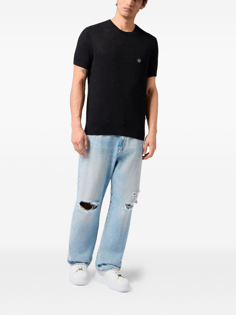 PHILIPP PLEIN monogram-pattern T-shirt outlook