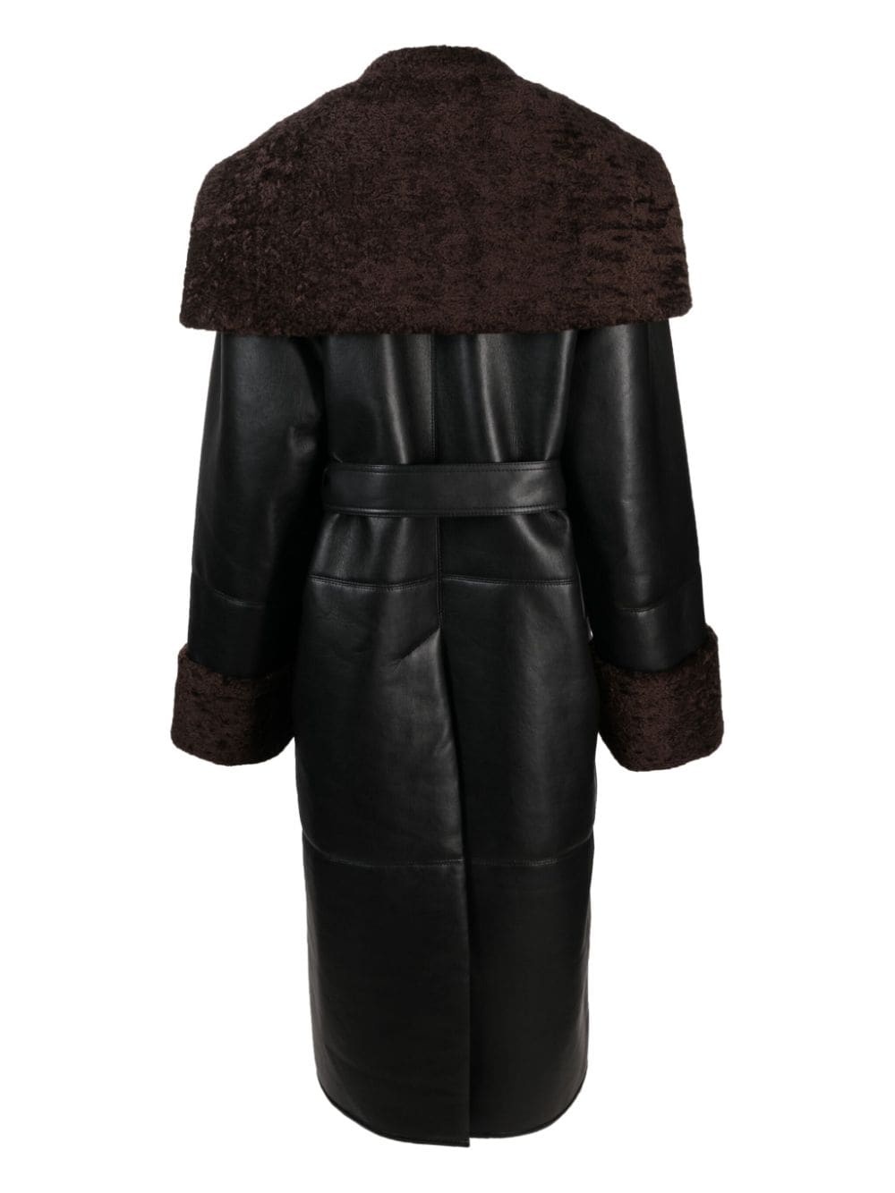 Alessi belted leather maxi coat - 2