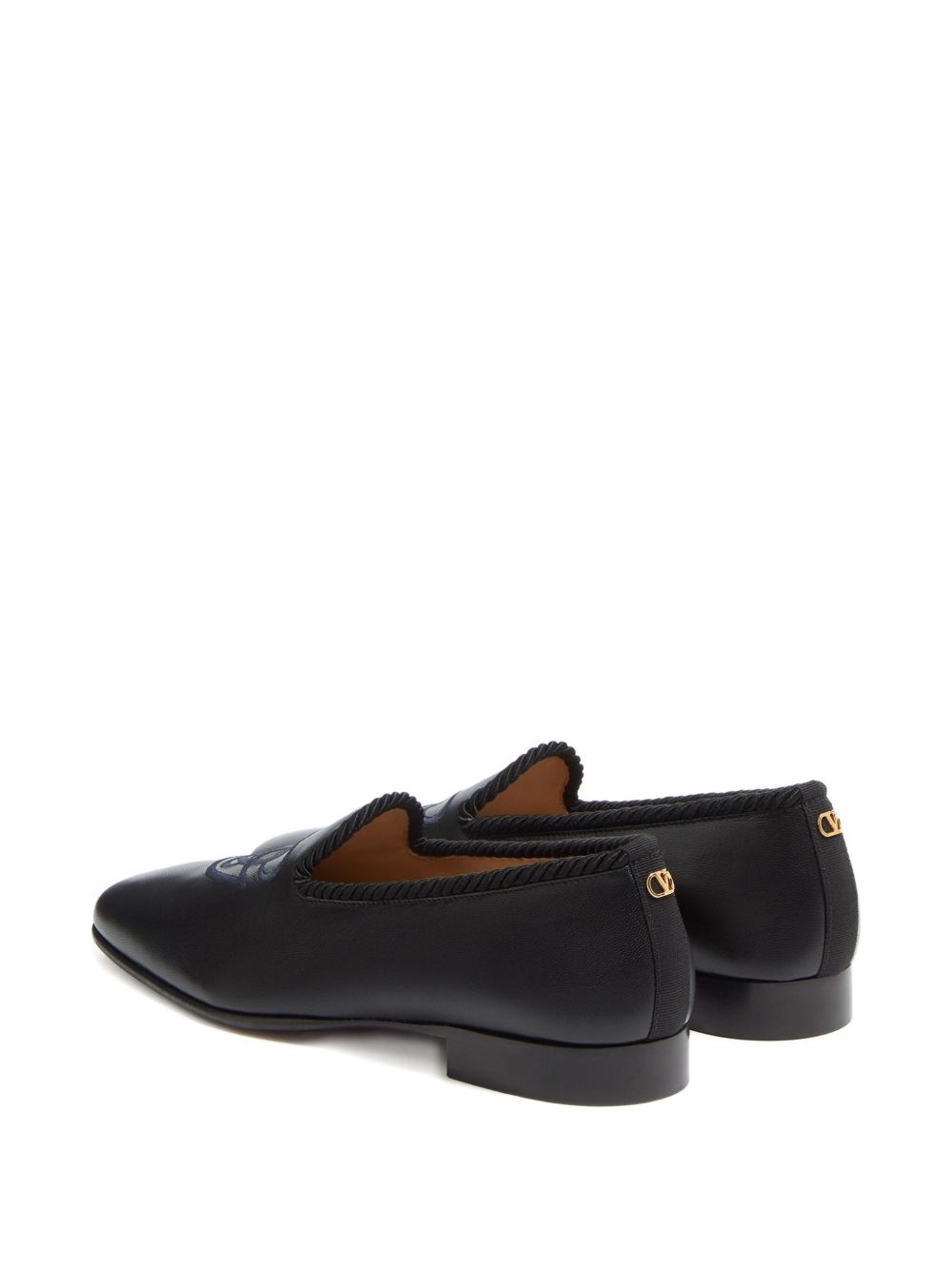 embroidered leather loafers - 3
