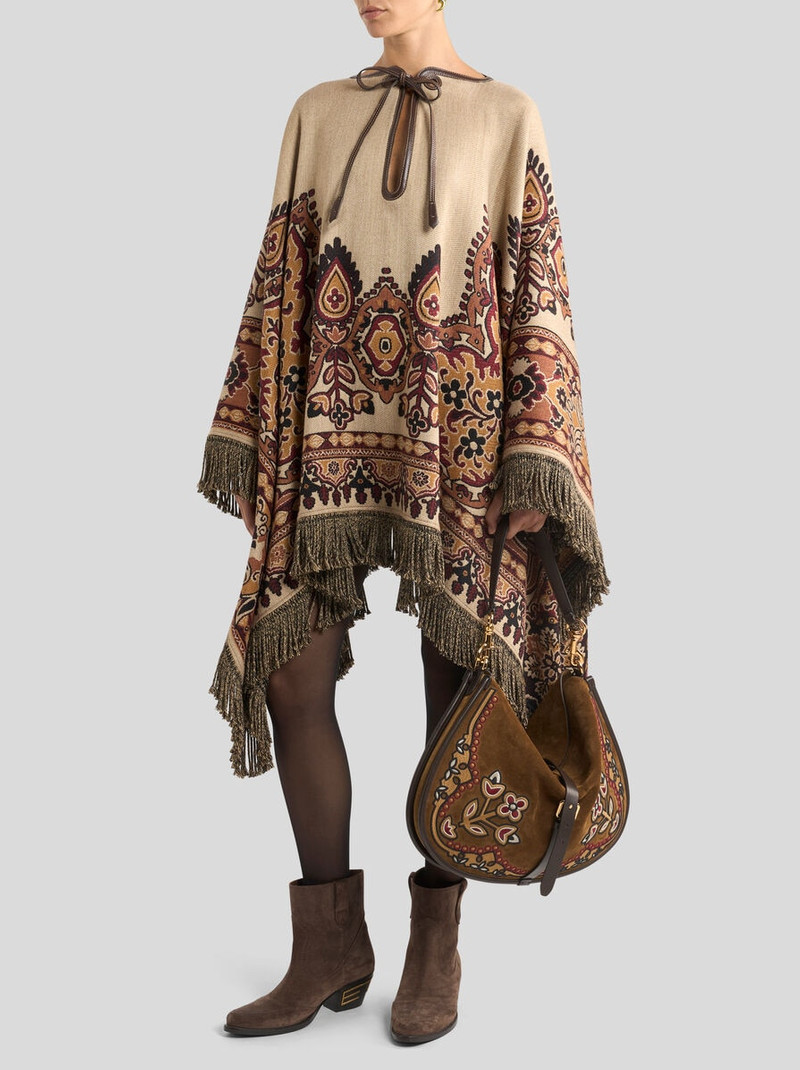 Etro WOOL-BLEND JACQUARD CAPE WITH FLORAL PAISLEY MOTIF outlook