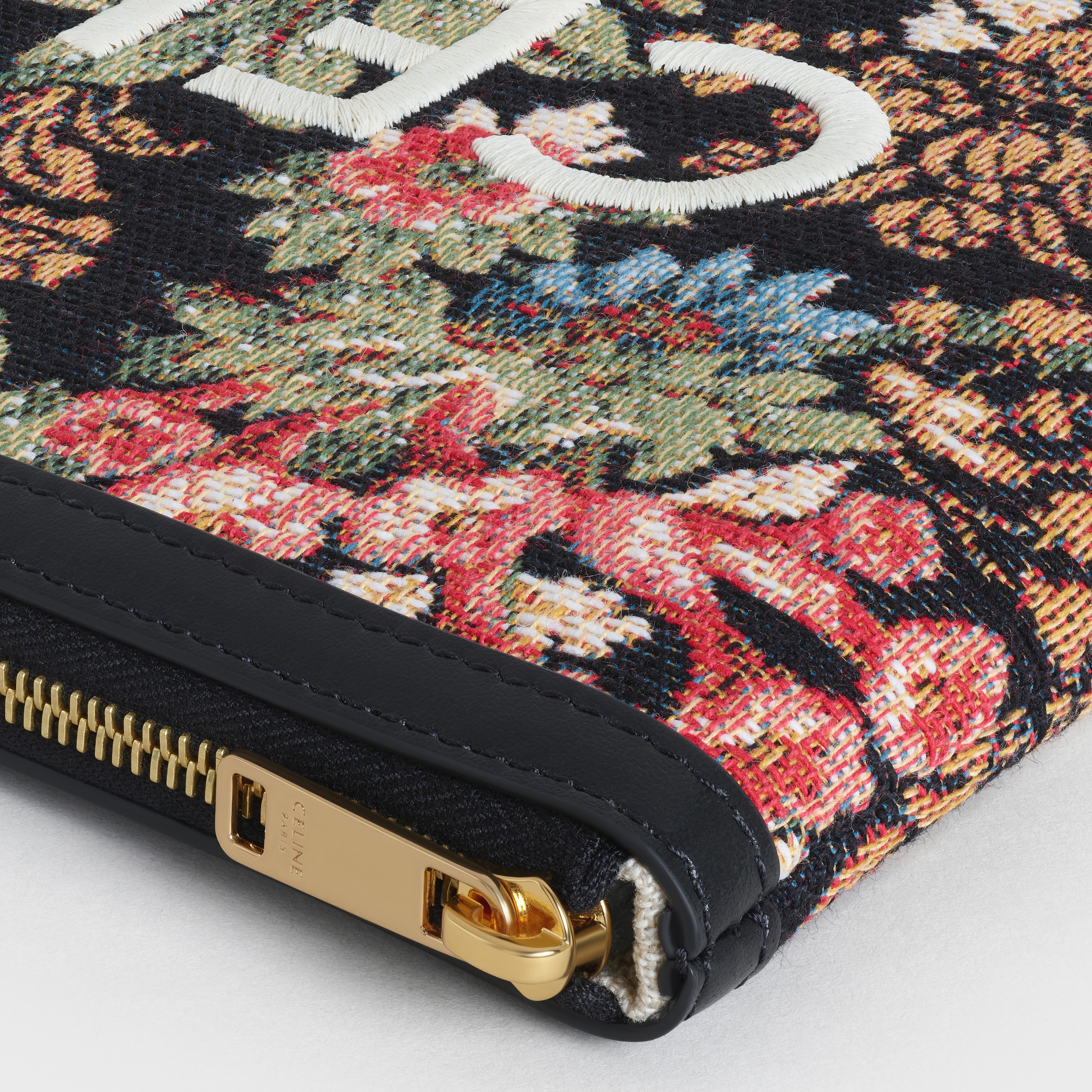 SMALL POUCH  IN  FLORAL JACQUARD WITH CELINE PARIS - 4