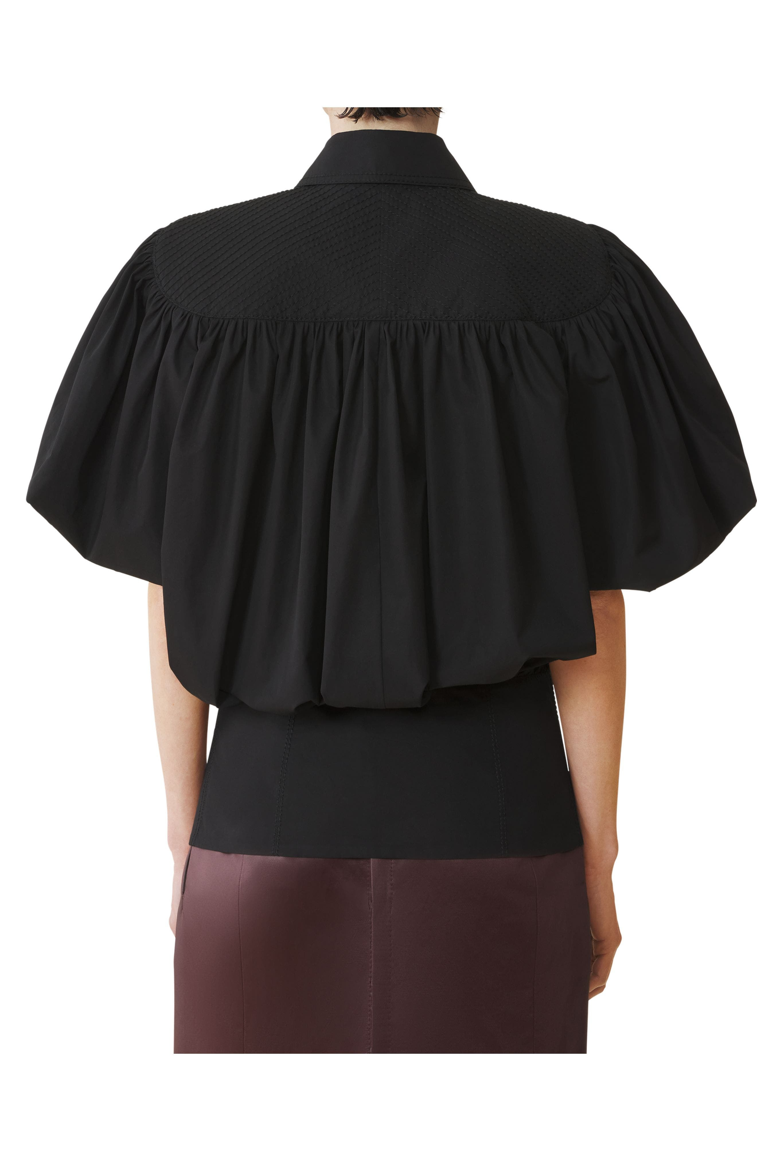 Lanvin Cotton Popelin Top in Black at Nordstrom - 4