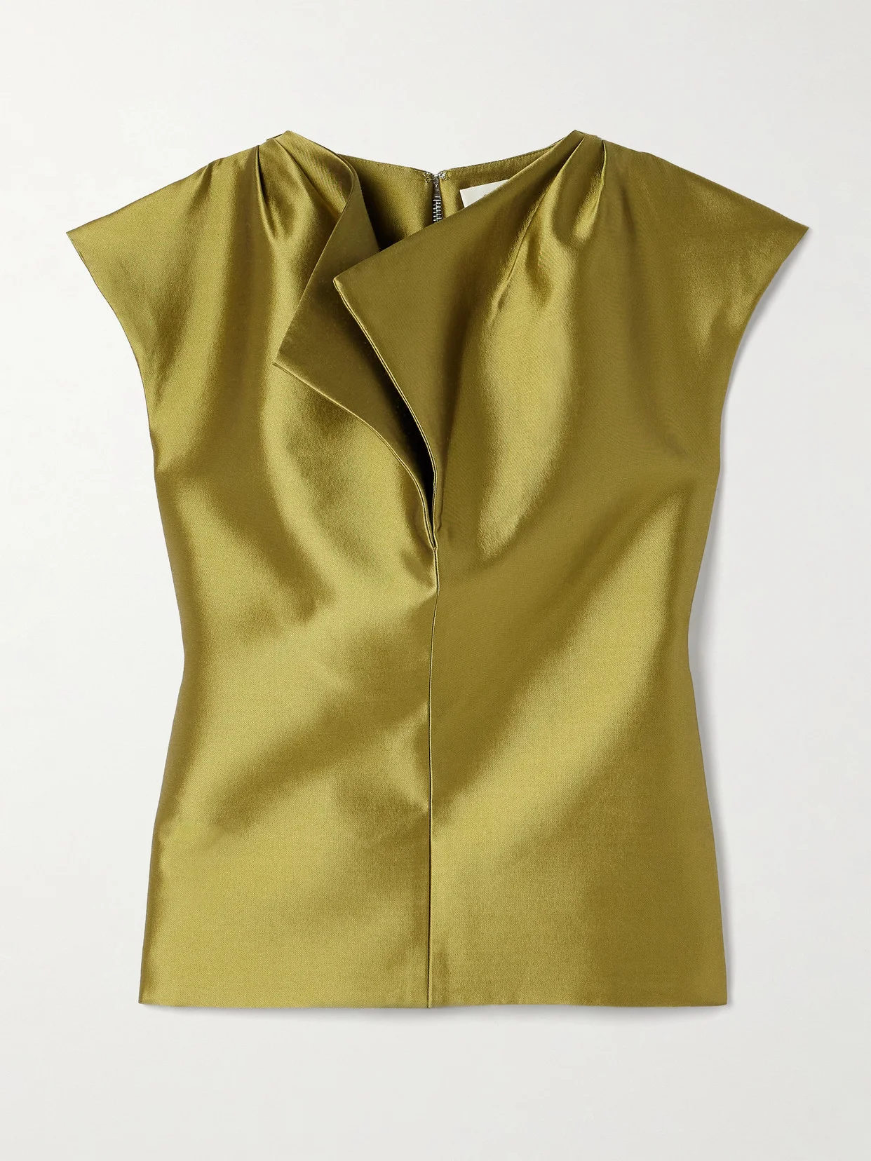 Peel Draped Silk And Wool-blend Satin Top - 1