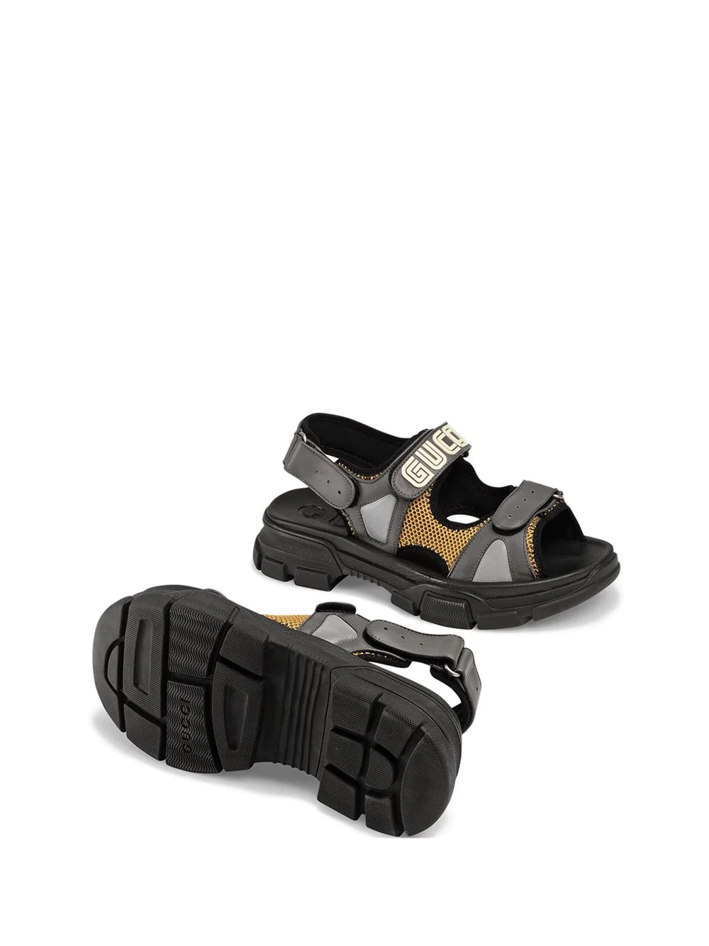 Leather and mesh sandals - 3