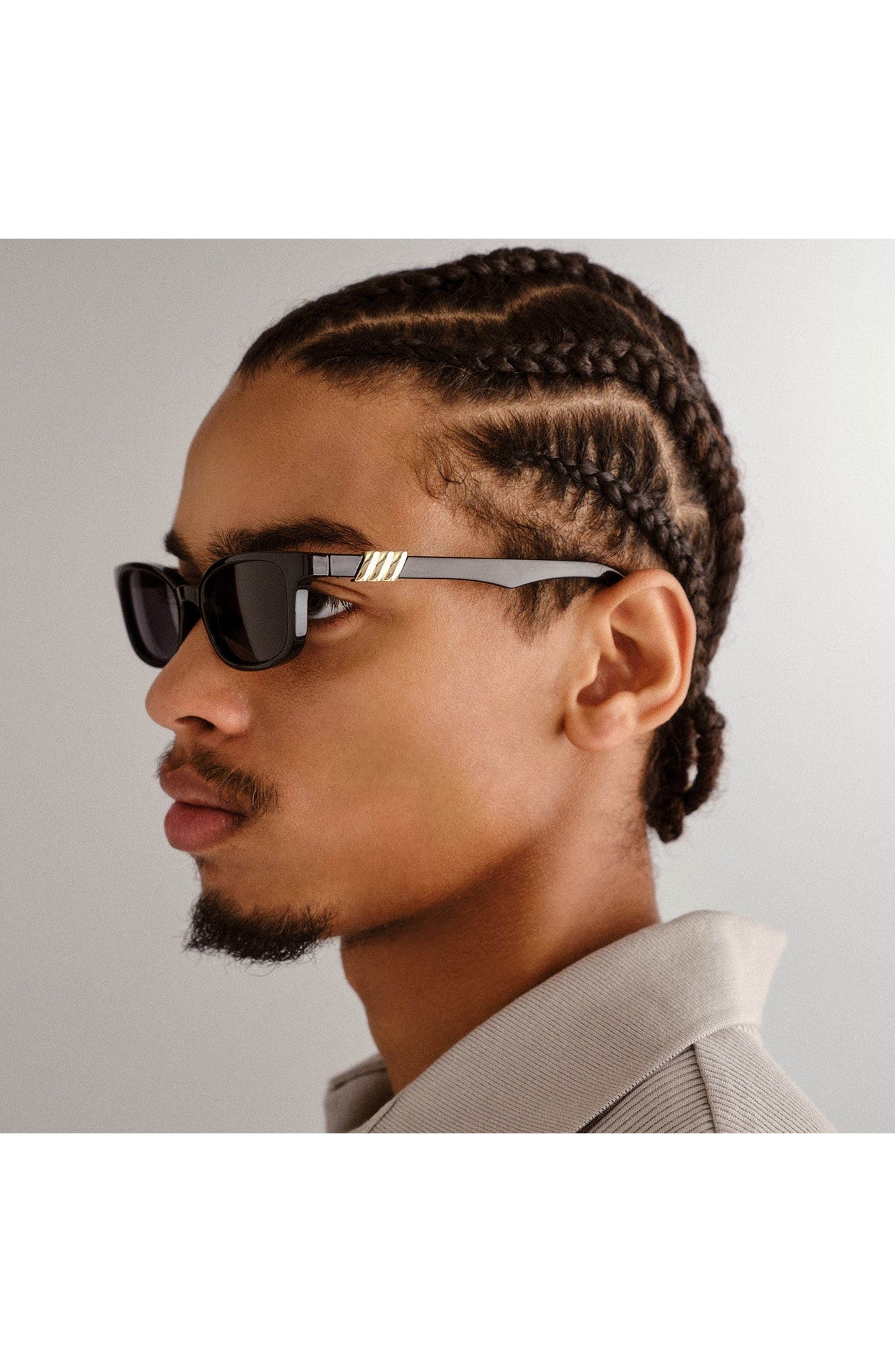 Le Specs Confidential 51mm Rectangular Sunglasses in Black/Smoke Mono at Nordstrom - 6