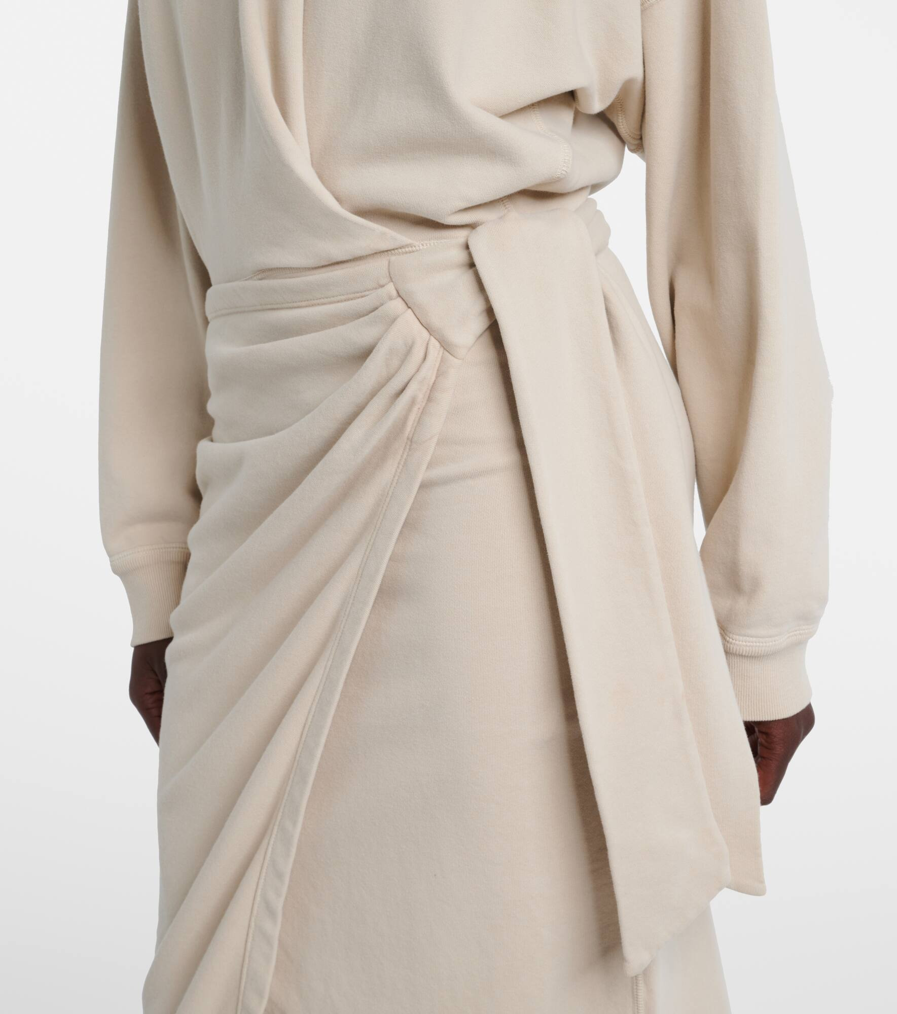 Draped cotton jersey sweatshirt dress - 5