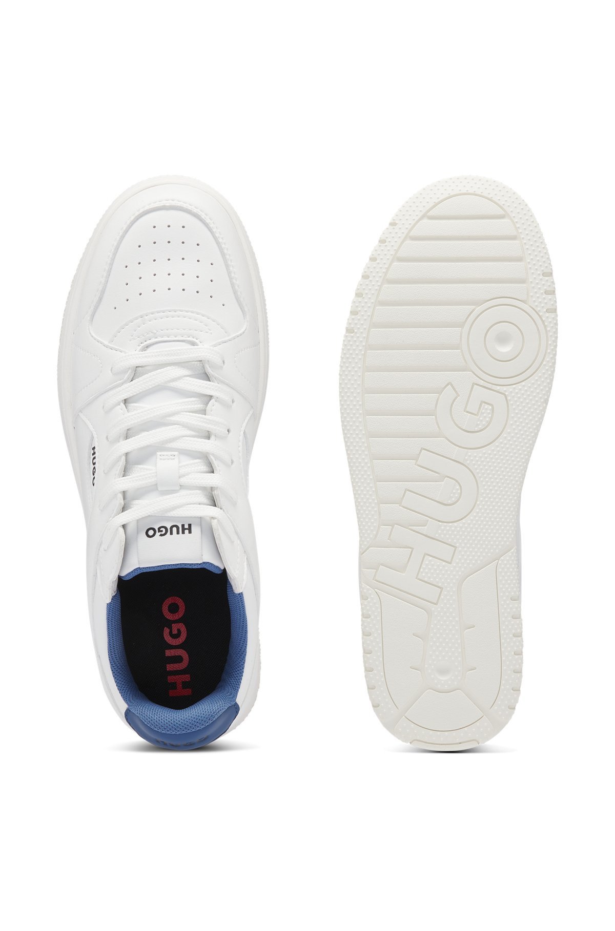 FAUX-LEATHER LACE-UP TRAINERS WITH LOGO DETAILS - 4