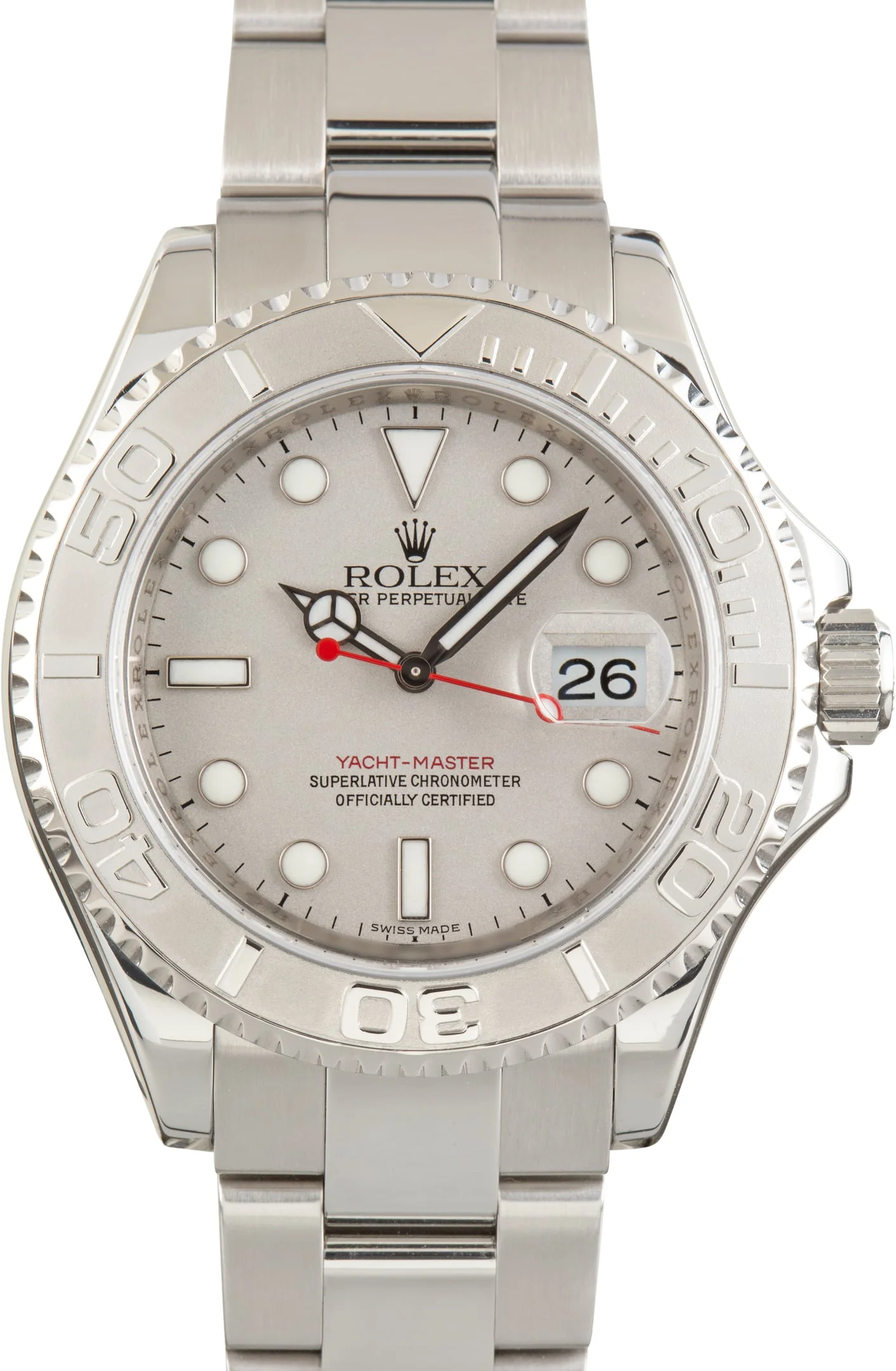 Pre-Owned Rolex Yacht-Master 40 Ref 16622 Platinum Bezel - 1