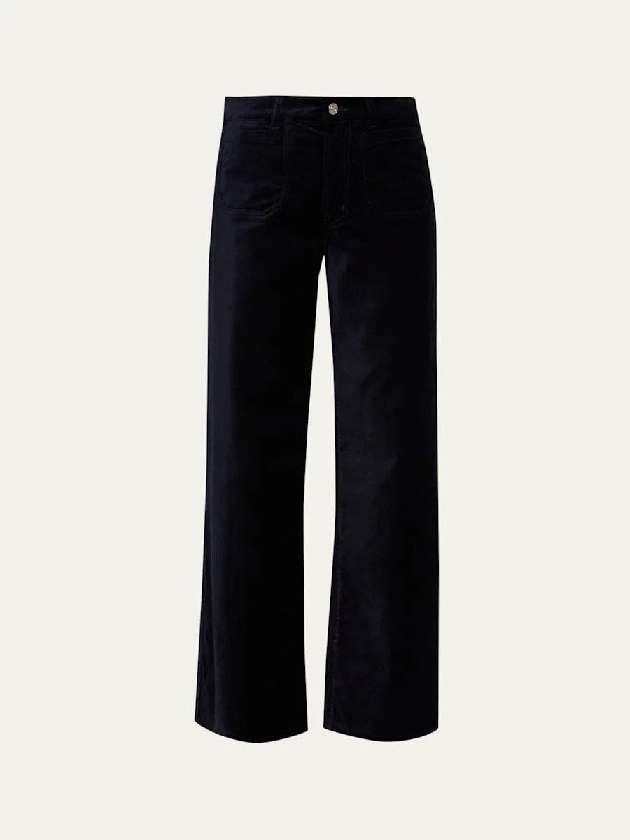 Le Slim Palazzo Velvet Jeans - 1