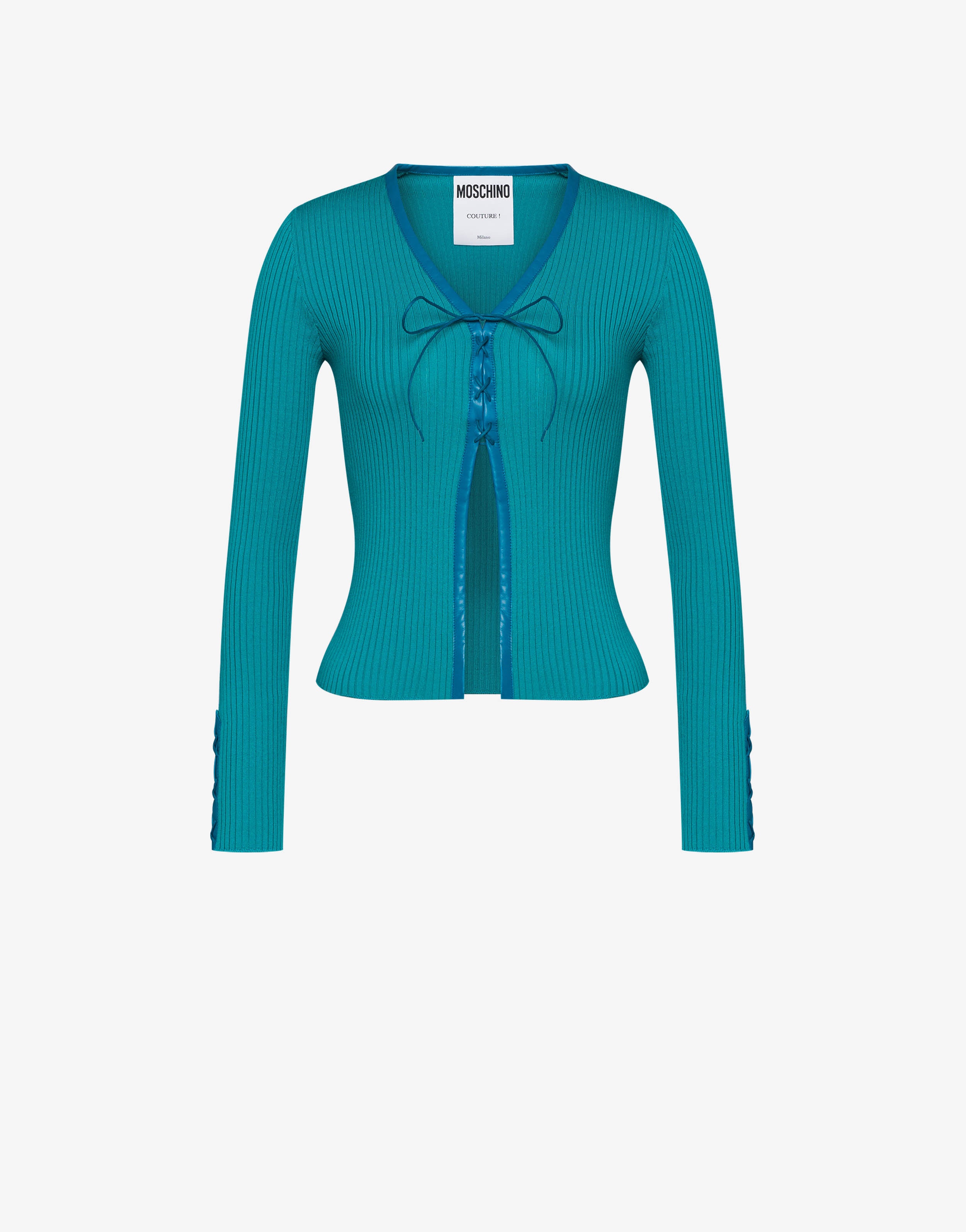 BONDAGE LACING WOOL CARDIGAN - 1