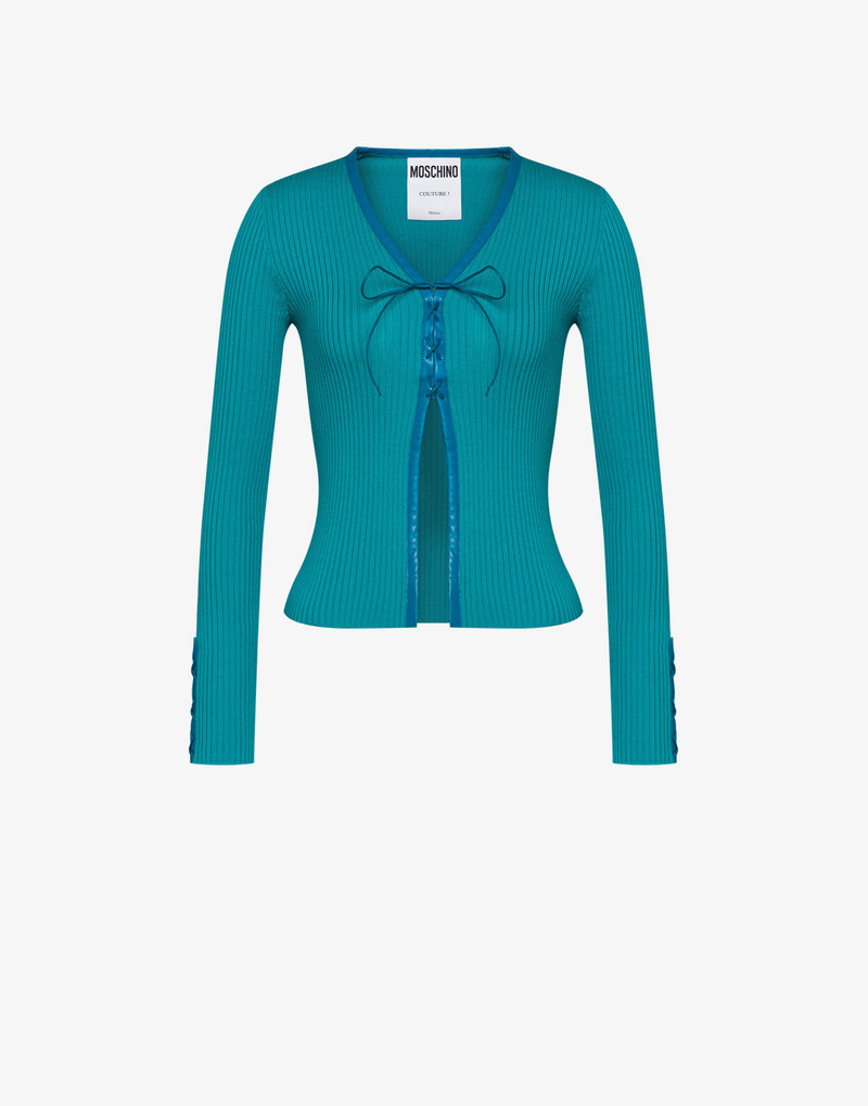 BONDAGE LACING WOOL CARDIGAN 1