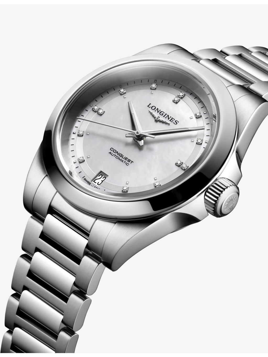 L3.430.4.87.6 Conquest Stainless-Steel And 0.035ct Diamond Automatic Watch - 2