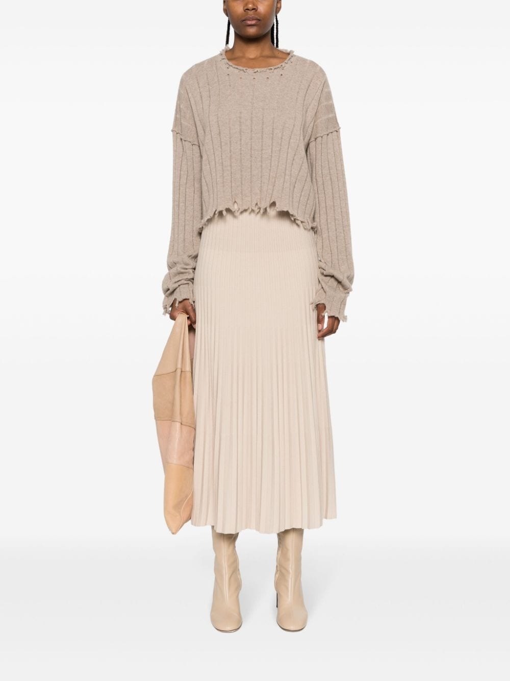 distressed-efffect cashmere jumper - 2
