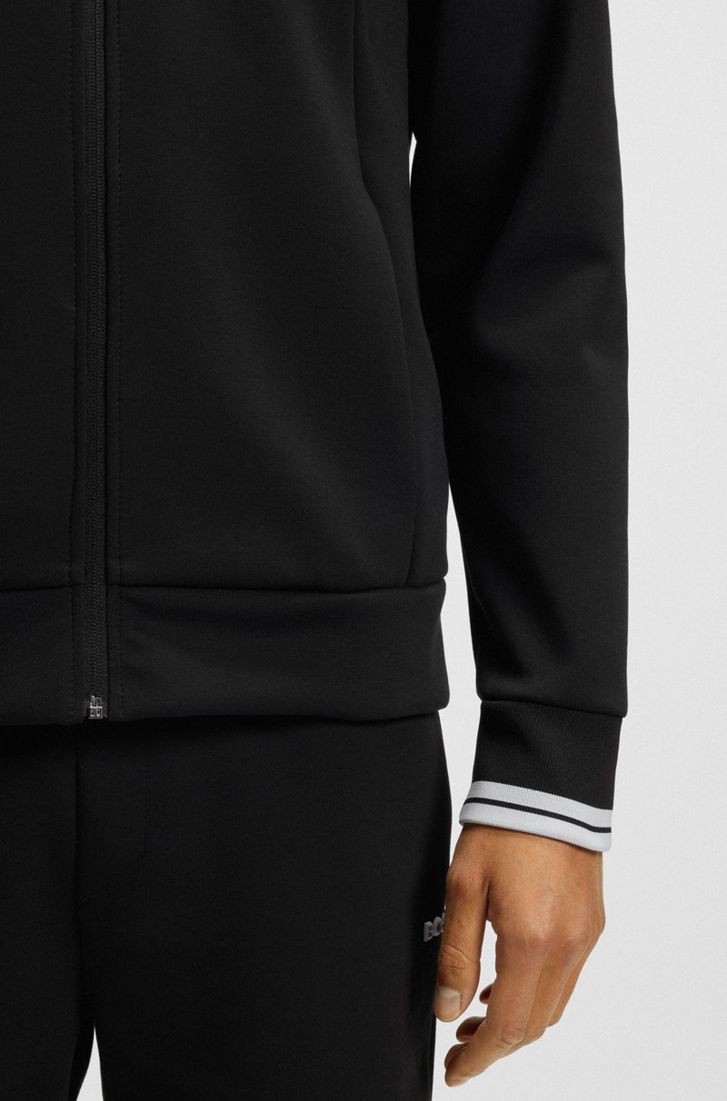 ZIP-UP SWEATSHIRT WITH STRIPED TRIMS 3