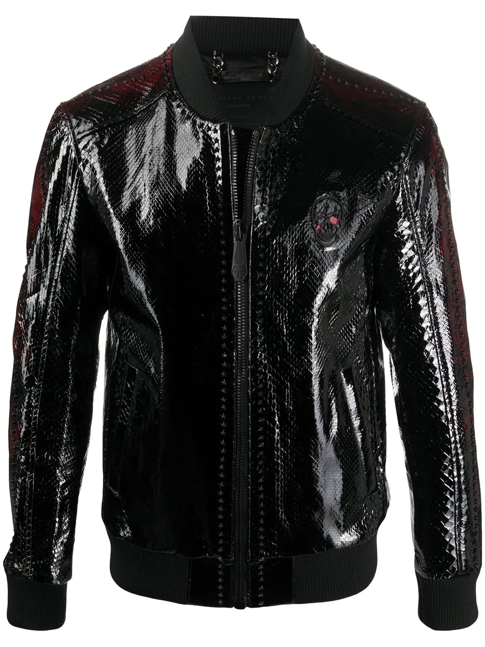 Luxury skull patch bomber jacket - 1