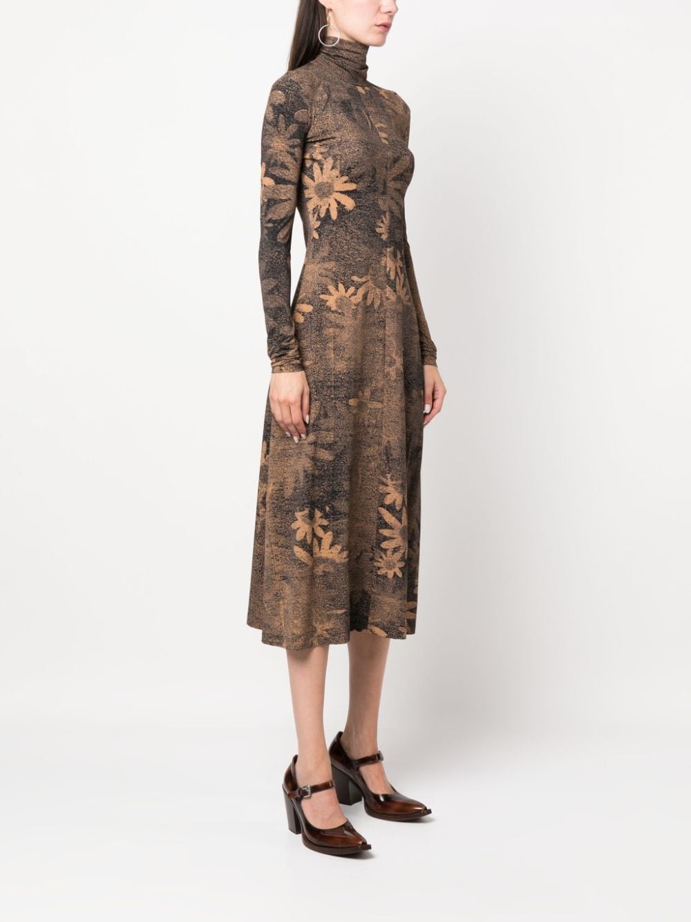 floral-print midi dress - 4