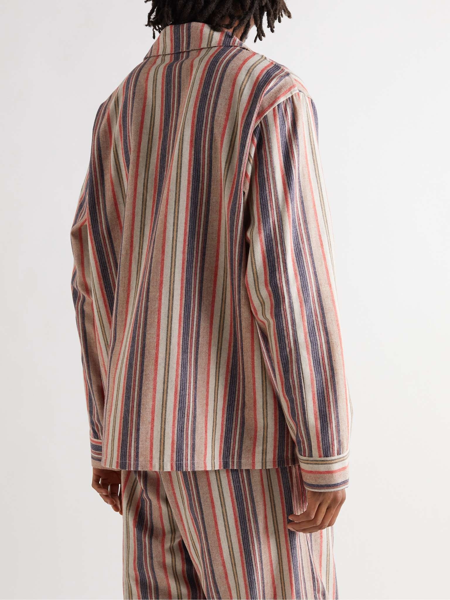 Striped Cashmere-Blend Flannel Shirt - 4