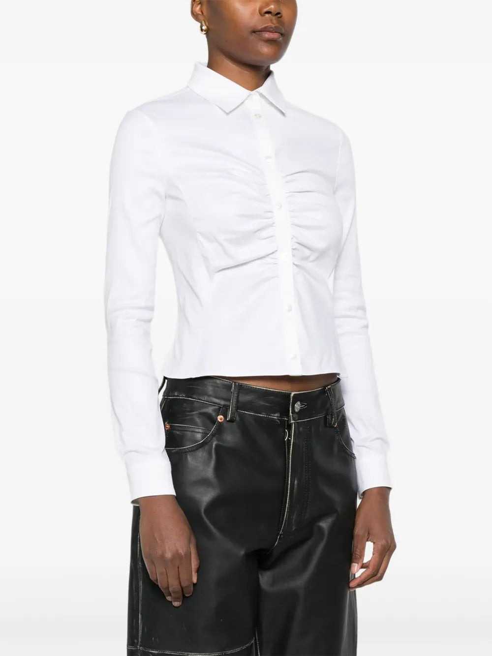 BALENCIAGA - Women Ruched Shirt - 2