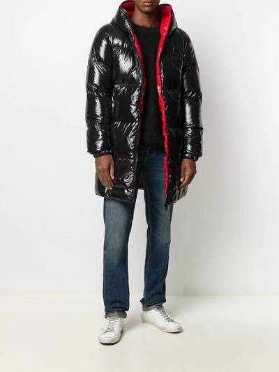 DUVETICA high-shine quilted hooded coat outlook