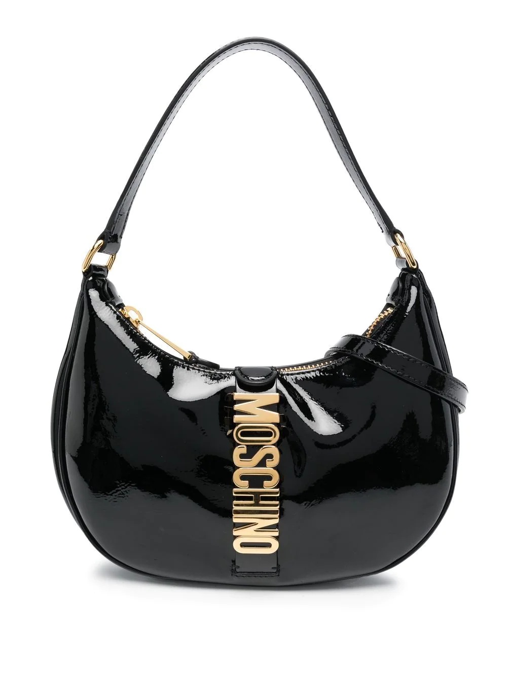 logo-lettering patent shoulder bag - 1