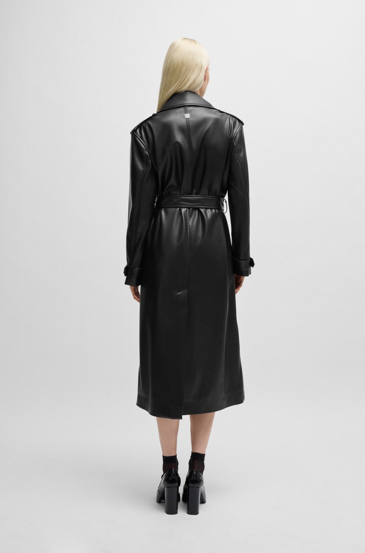 OVERSIZE-FIT TRENCH COAT IN FAUX LEATHER - 4