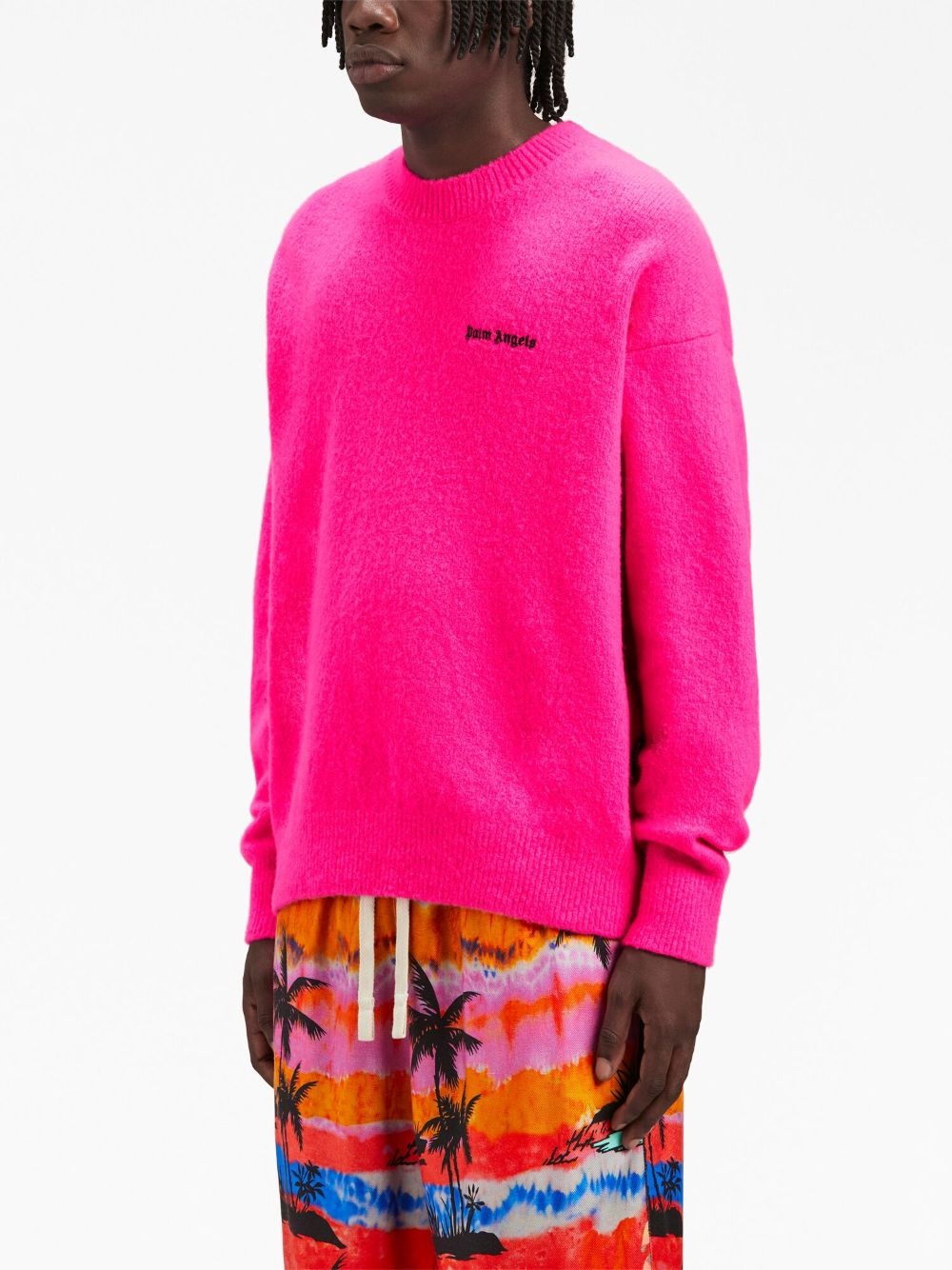 logo-embroidered wool-blend jumper - 4
