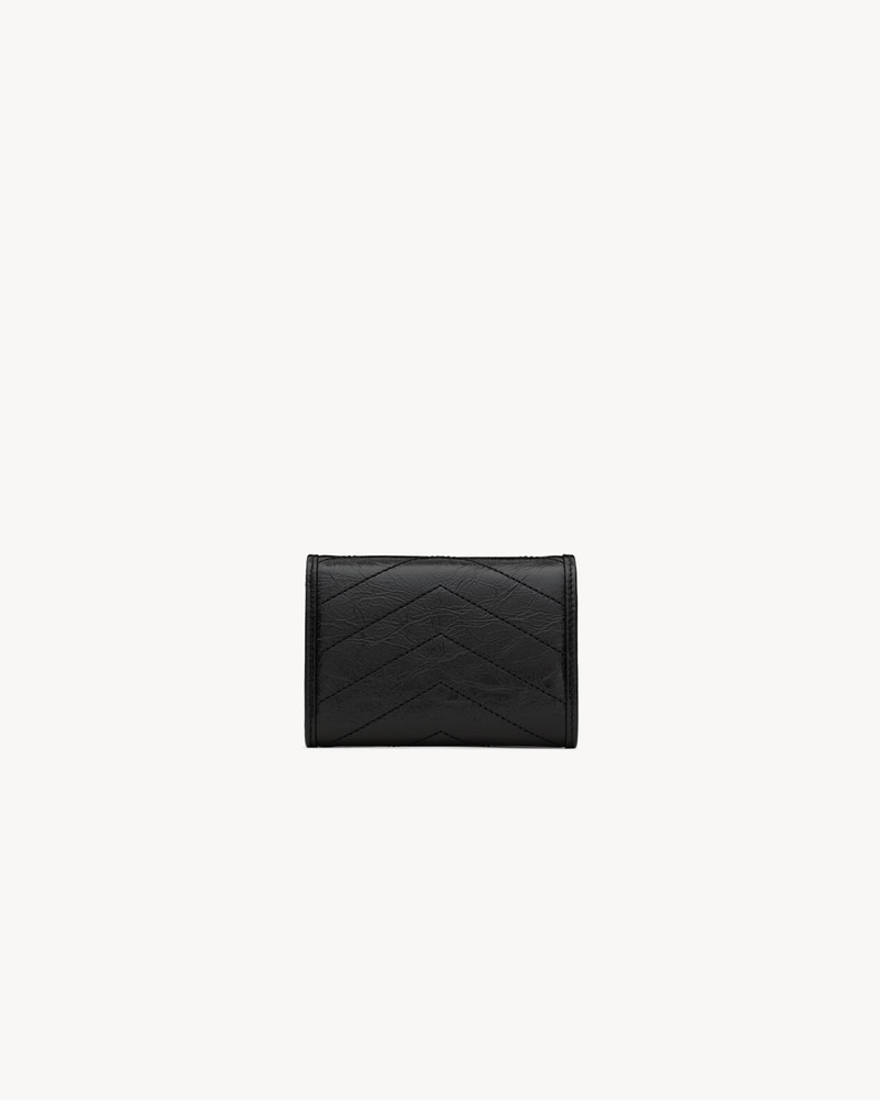 SAINT LAURENT NIKI SLIM TRI-FOLD WALLET IN VINTAGE LEATHER outlook
