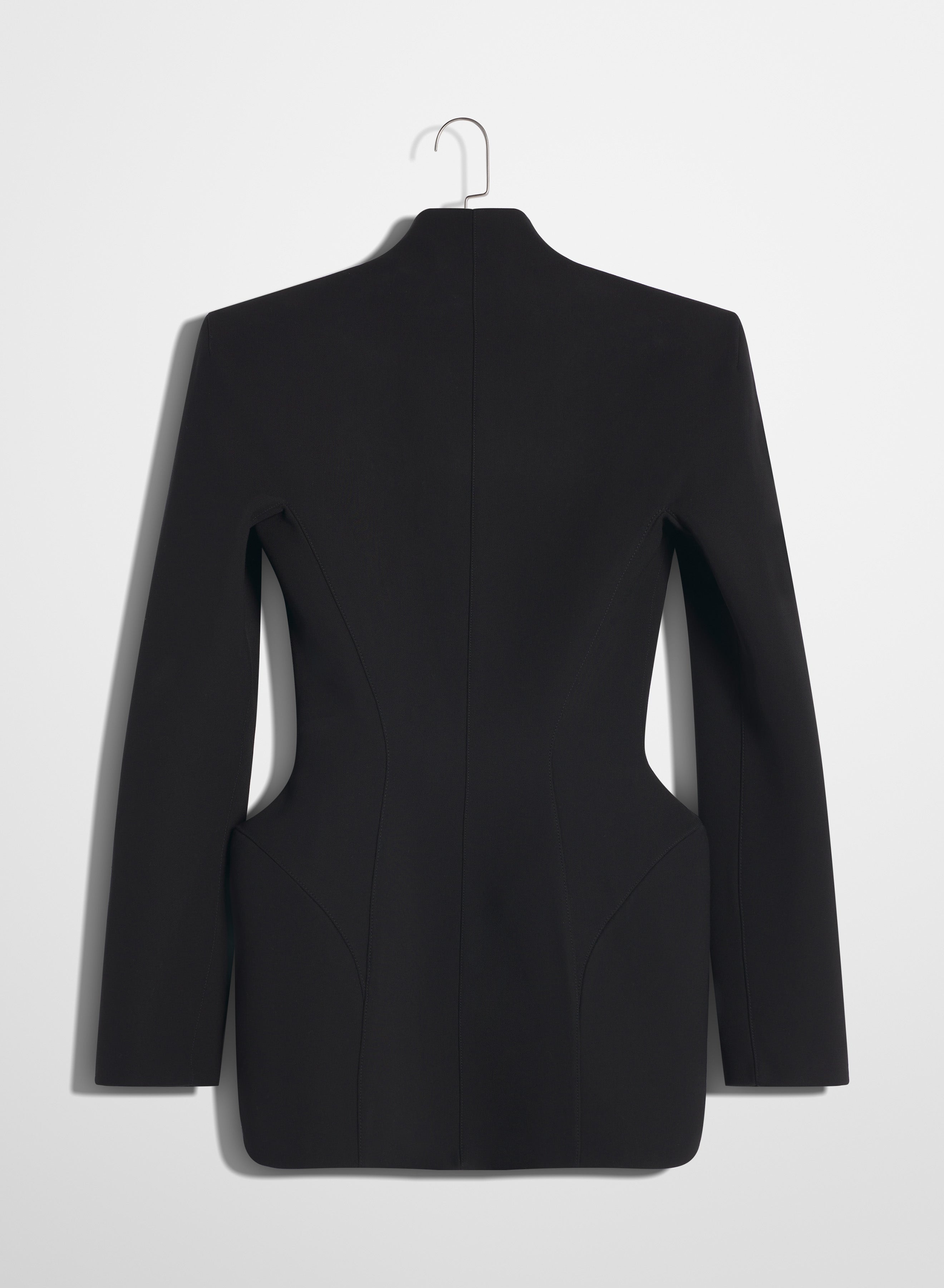 black hook & eye sculptural jacket - 5