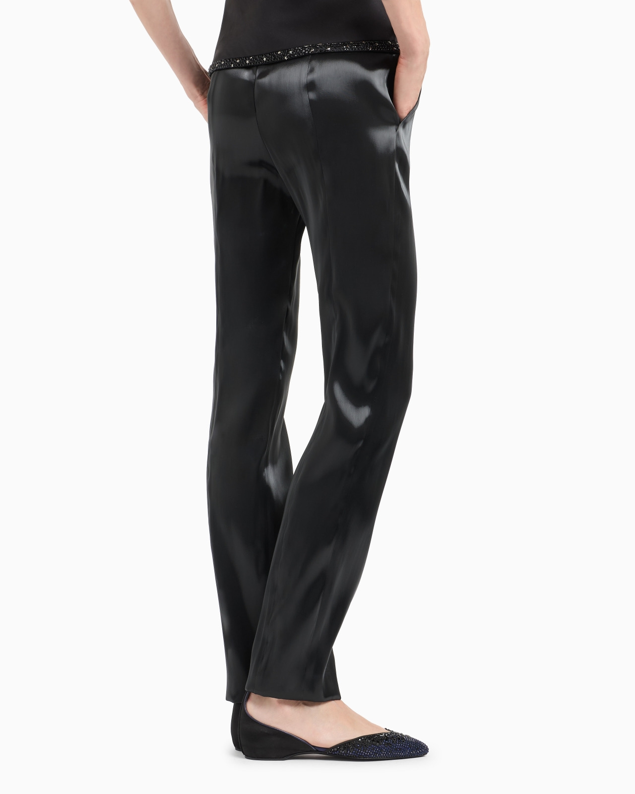 FLUID SILK STRAIGHT TROUSERS - 3