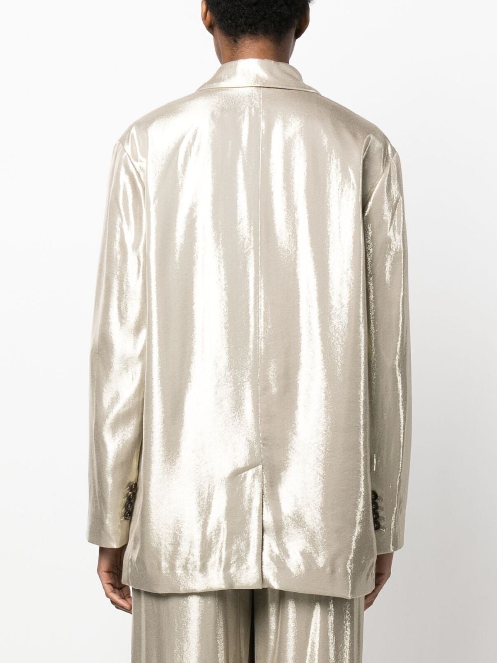 metallic single-breasted blazer - 4