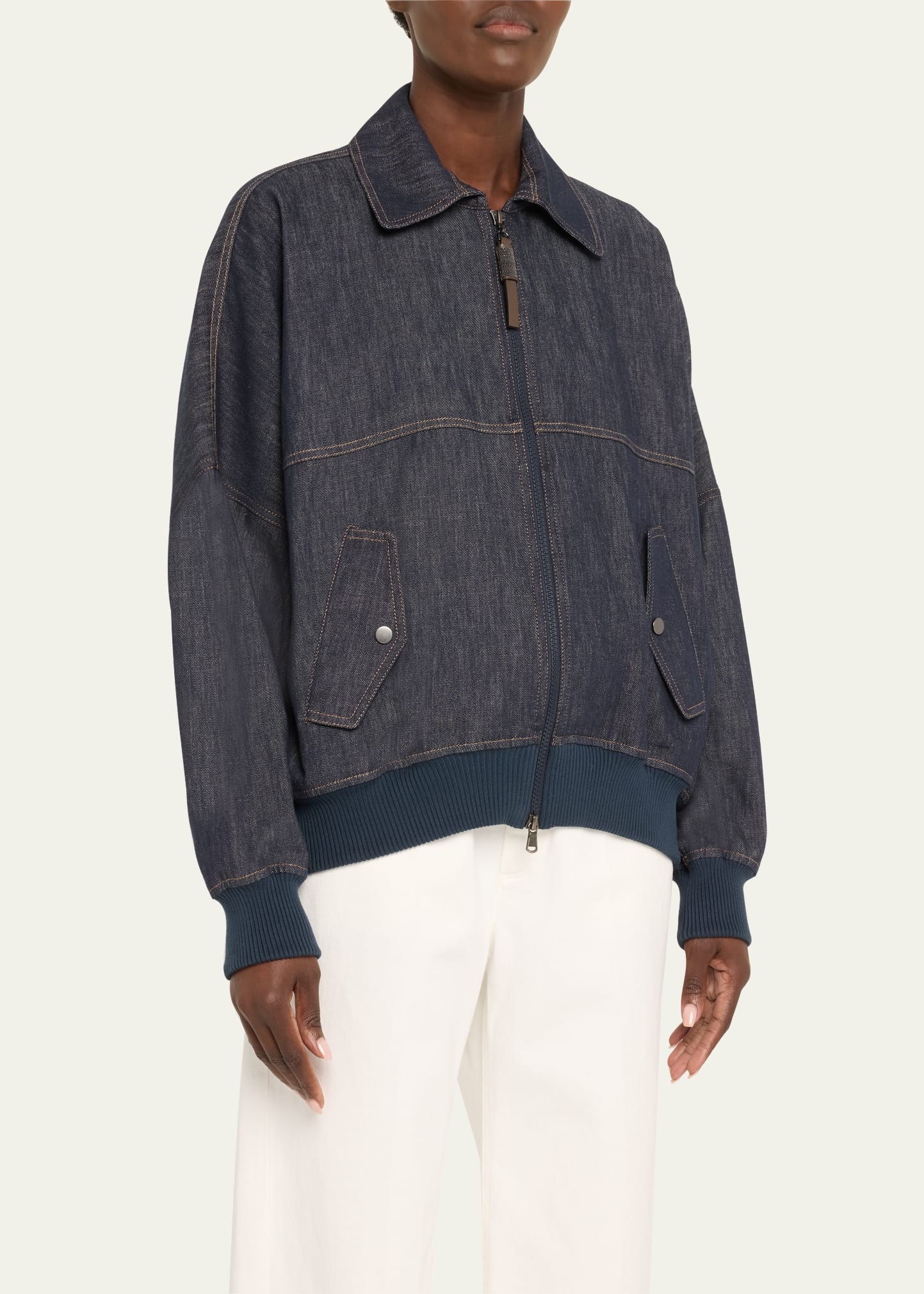 No Fade Denim Zip-Up Jacket - 3