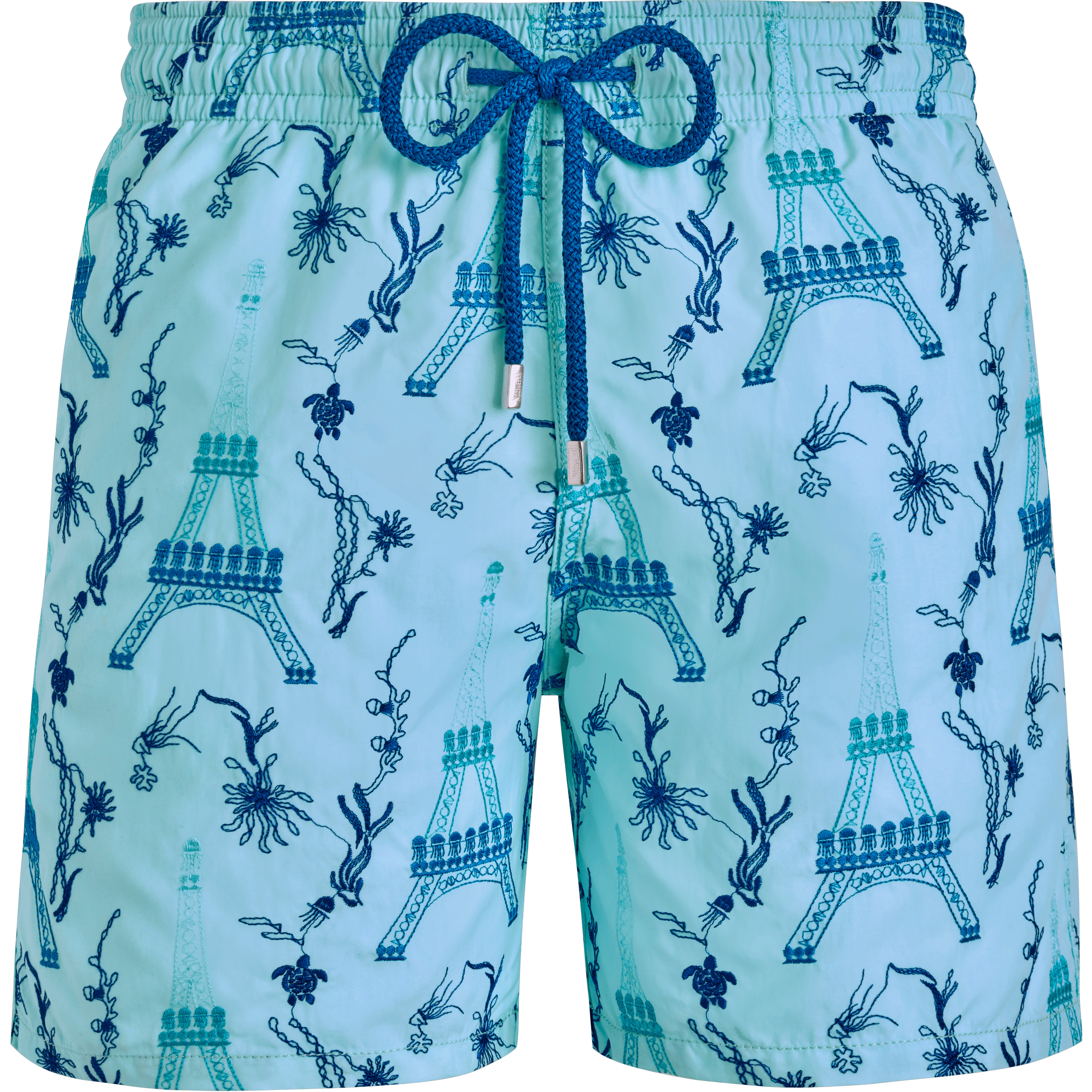 Men Swim Trunks Embroidered Poulpe Eiffel - Limited Edition - 1