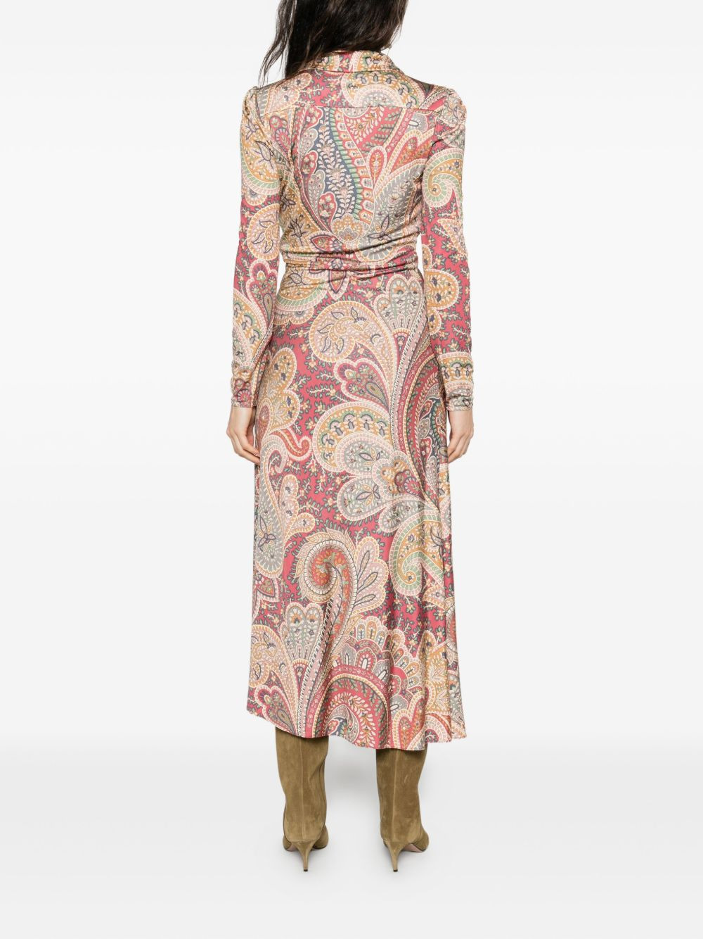 paisley wrap dress - 4