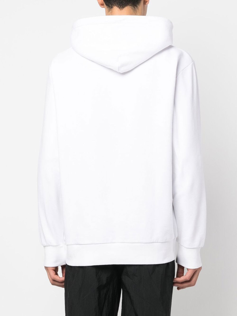 logo print drawstring hoodie 4