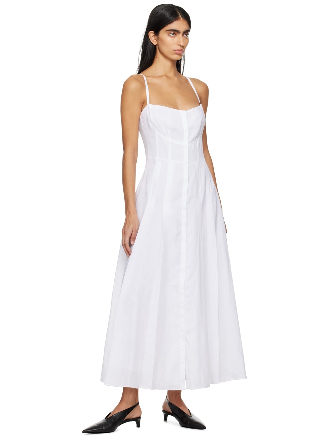 【関税込み】Gabriela Hearst ホワイト Keely マキシワンピース GABRIELA HEARST White Keely Maxi Dress | REVERSIBLE