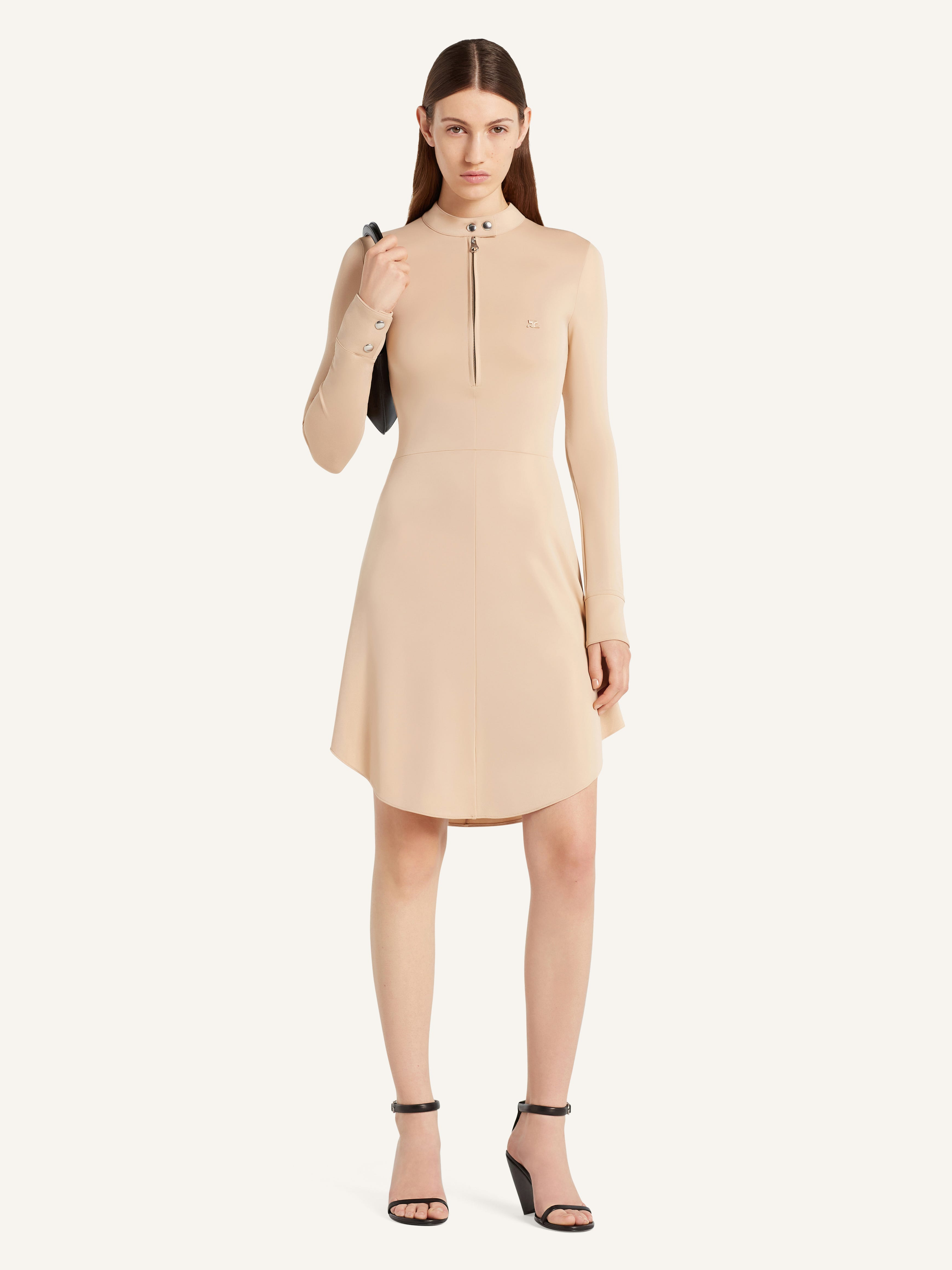 BIKER CREPE JERSEY ZIPPED DRESS - 2