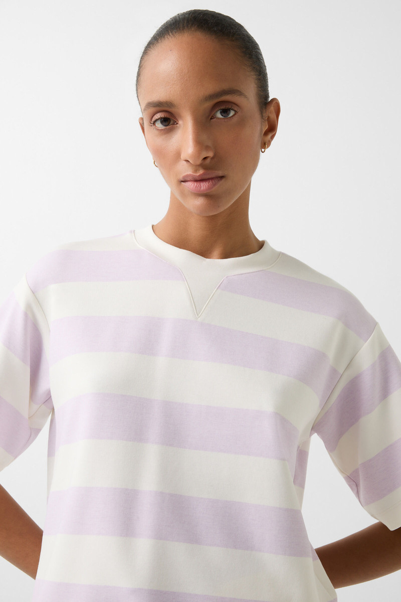 Stacey short-sleeved sweater in Lilac/Off-White 4
