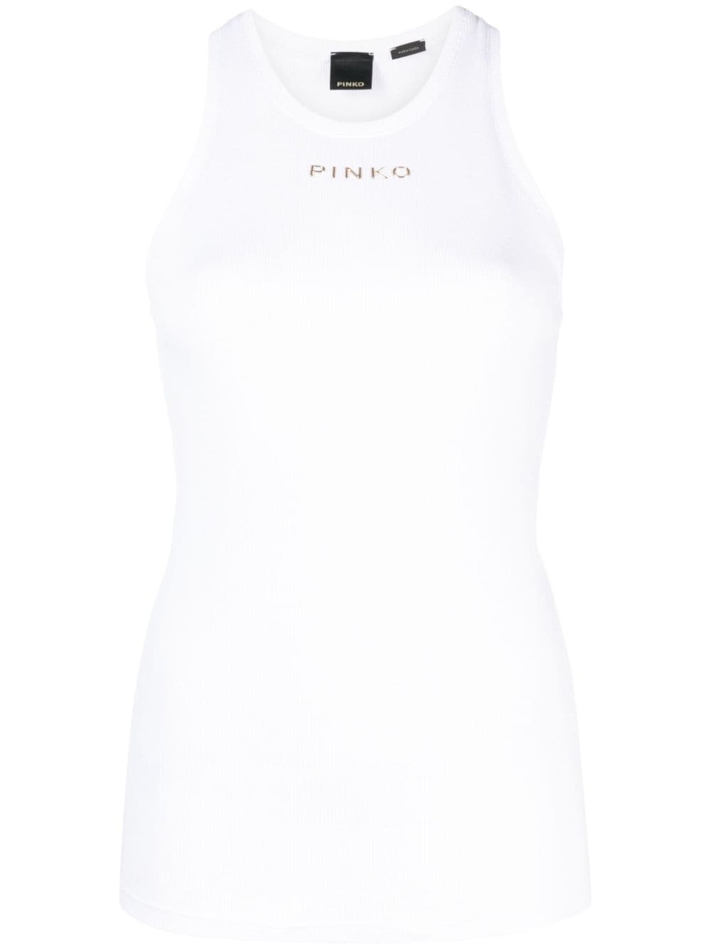 logo-print ribbed tank top - 1