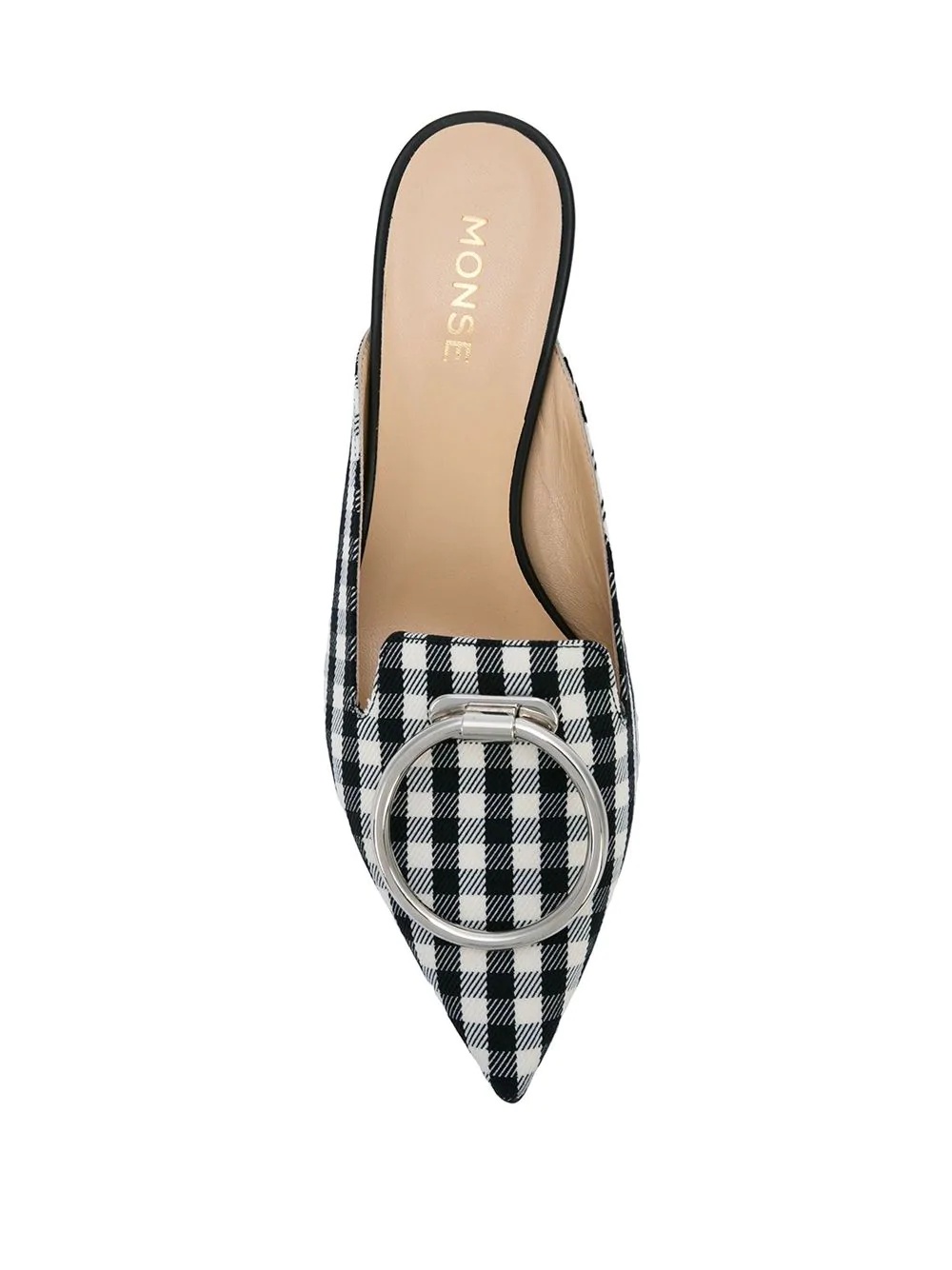 gingham plaid kitten mule - 4