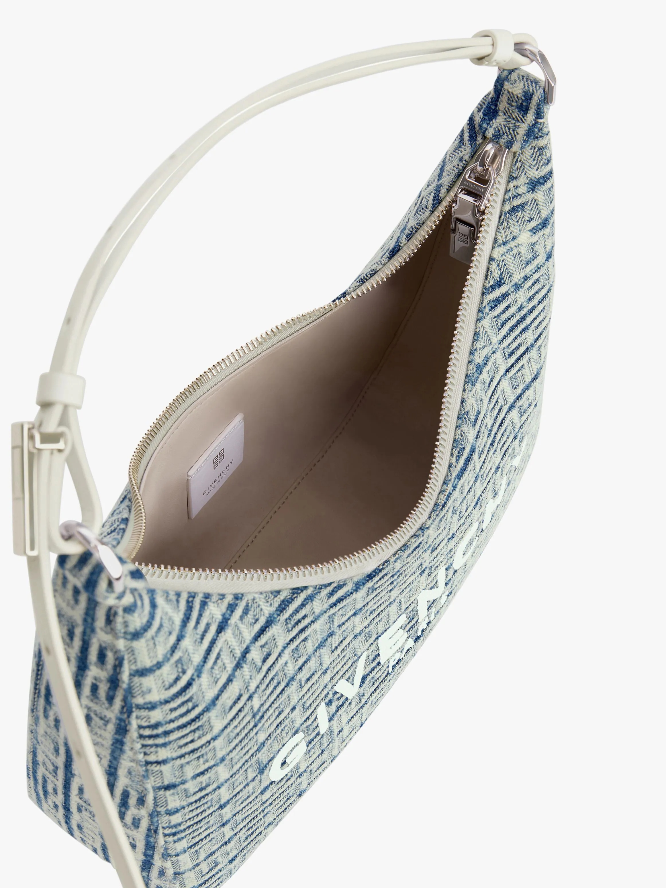 SMALL MOON CUT OUT BAG IN 4G BLEACHED DENIM - 5