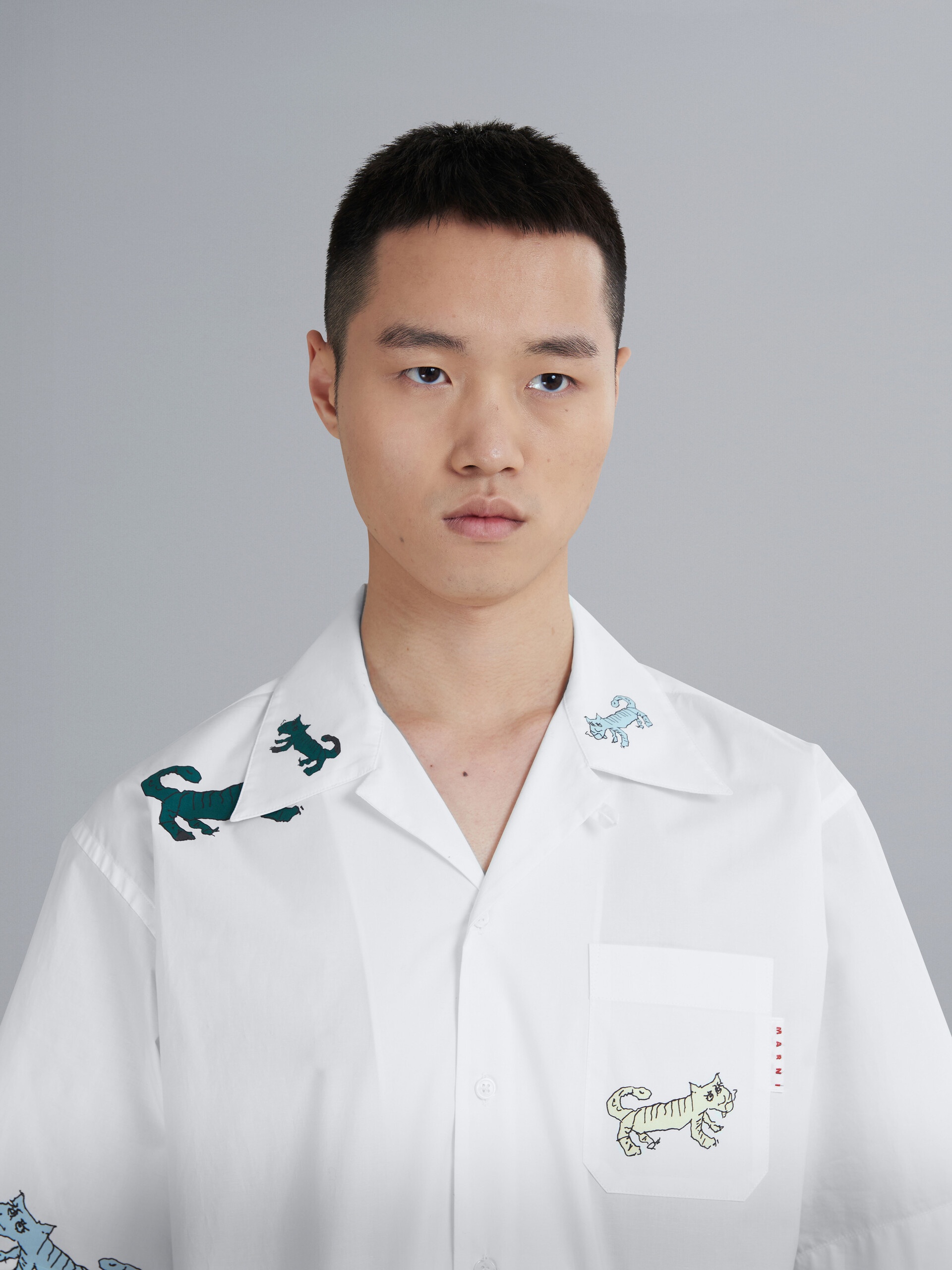 NAIF TIGER PRINT POPLIN SHIRT - 4