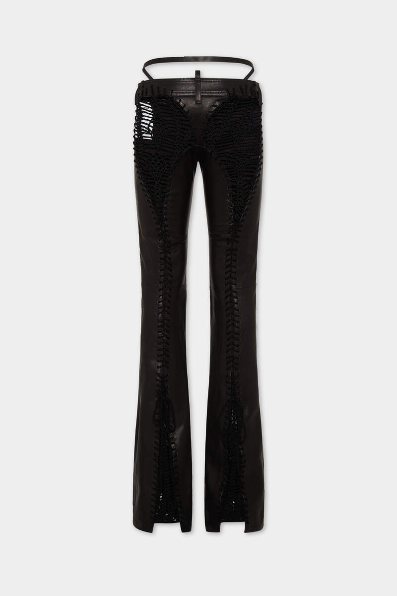 LEATHER TONG BIKER PANT - 2