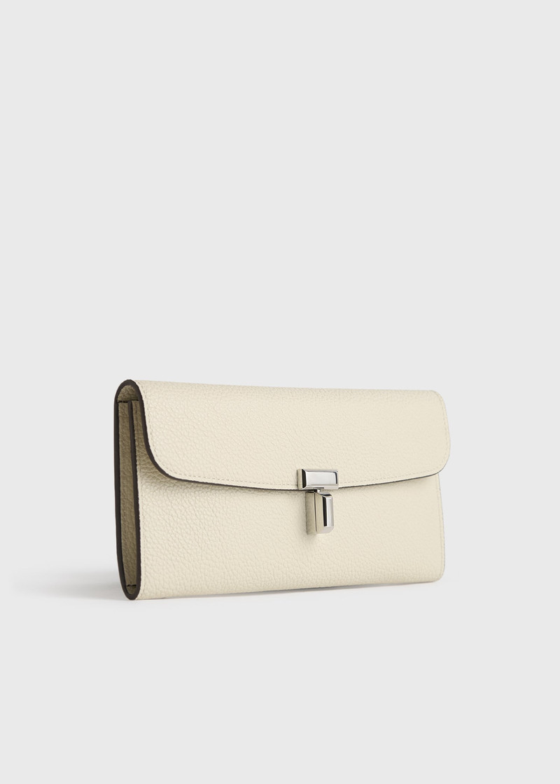 T-lock grained-leather wallet milk 3