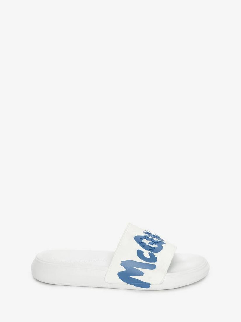 Mcqueen Graffiti Rubber Pool Slide in White - 1