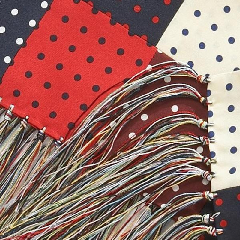 MADE-IN-USA PATCHWORK POLKA DOT SILK SCARF 3